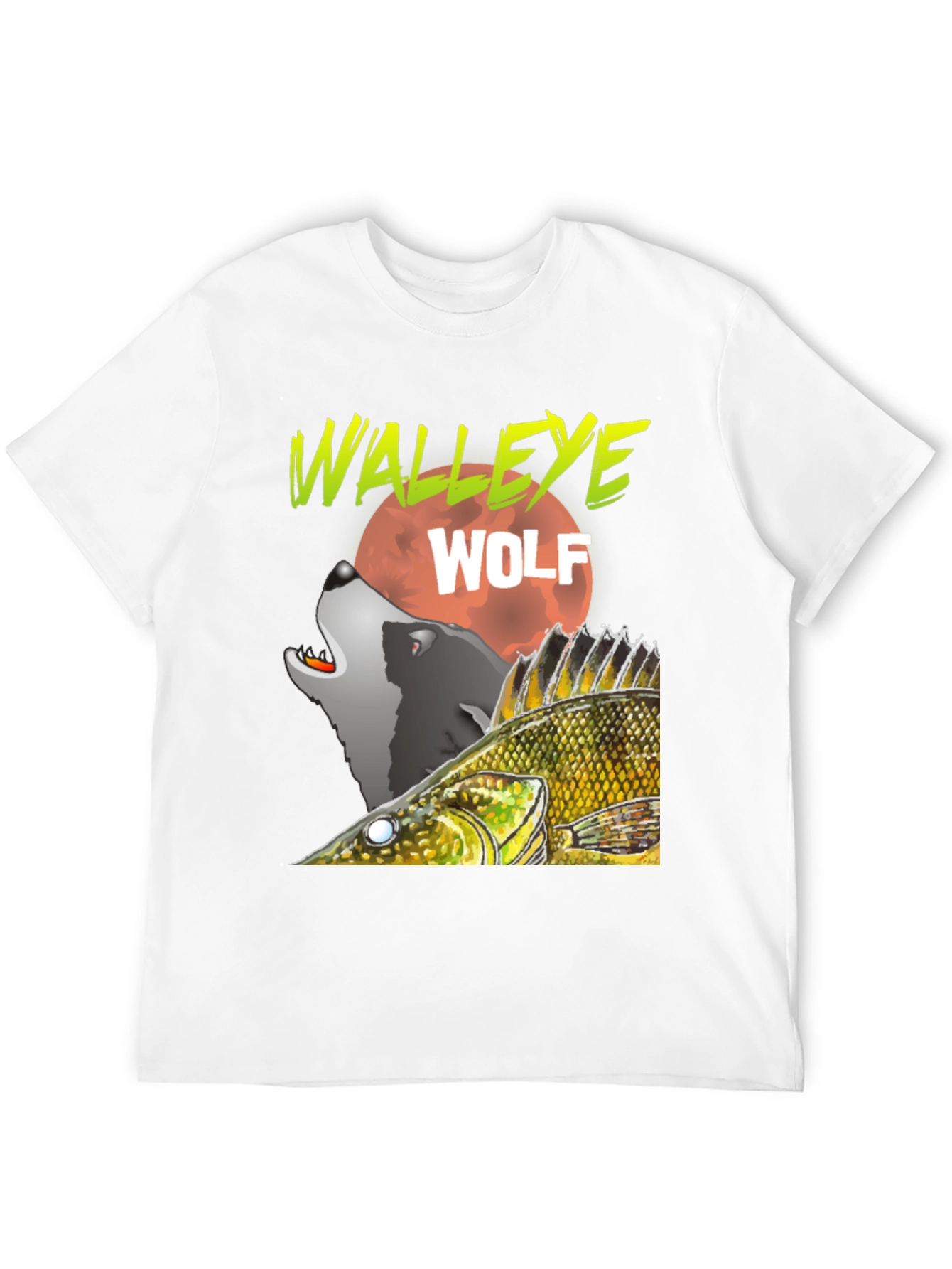 Walleye Wolf Graphic T-Shirt - Black