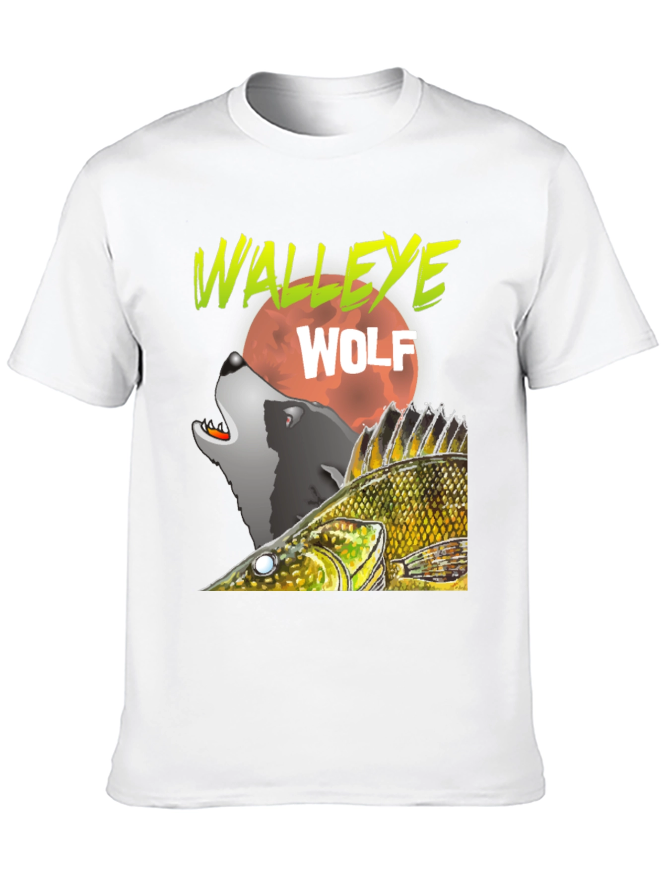 Walleye Wolf Graphic T-Shirt - Black