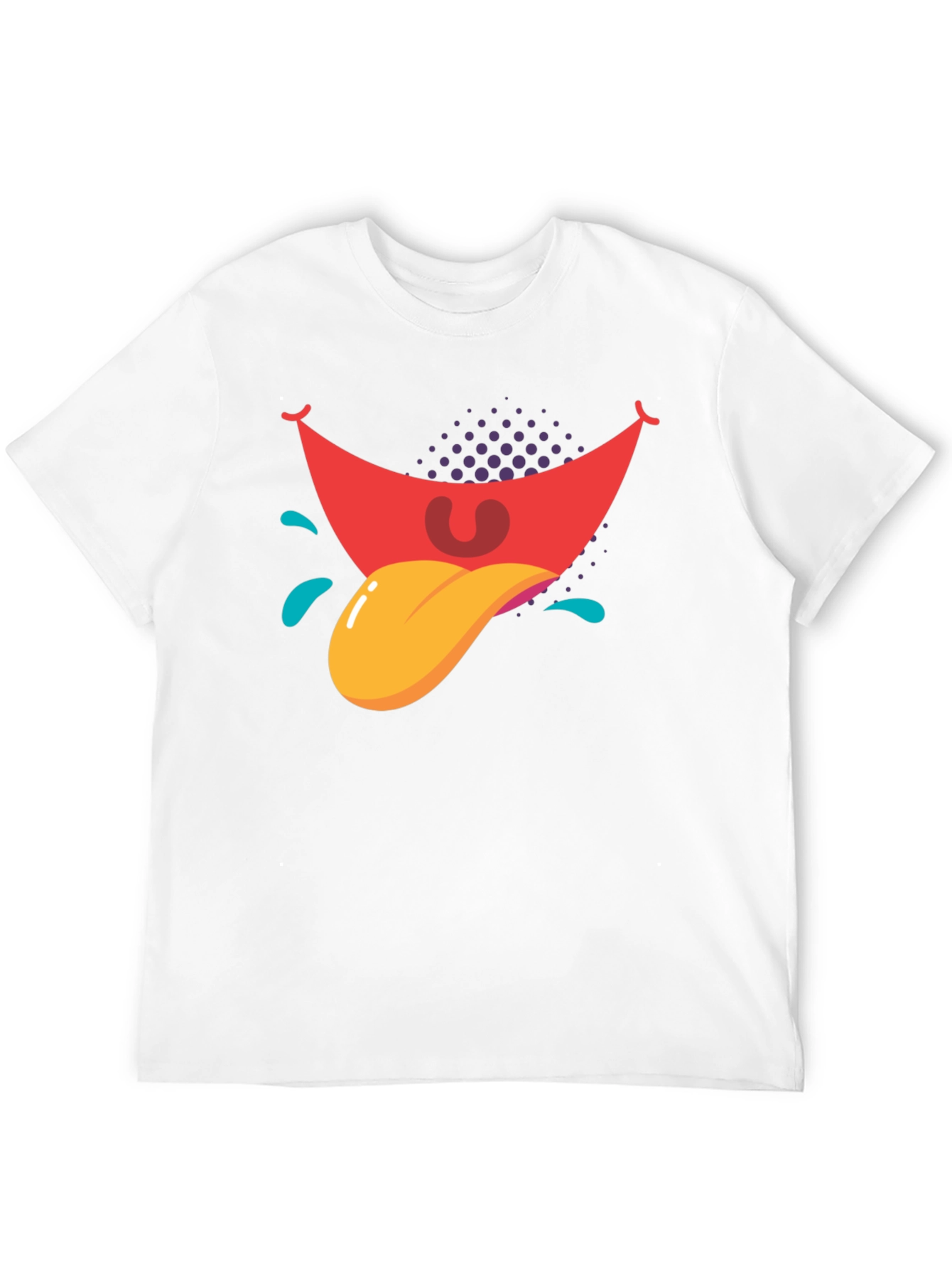 Cartoon Tongue Graphic Black T-Shirt