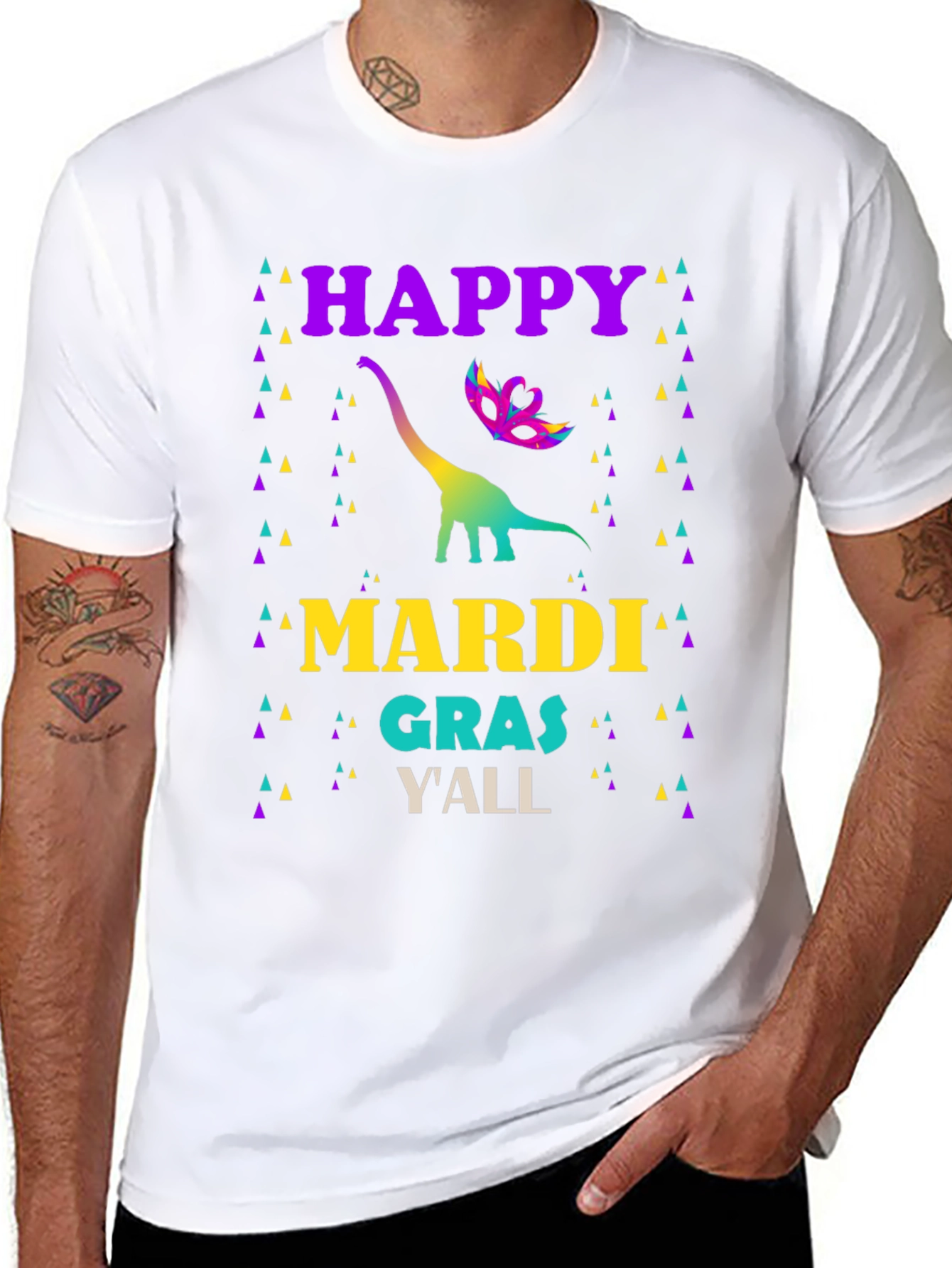 Happy Mardi Gras Dinosaur T-Shirt