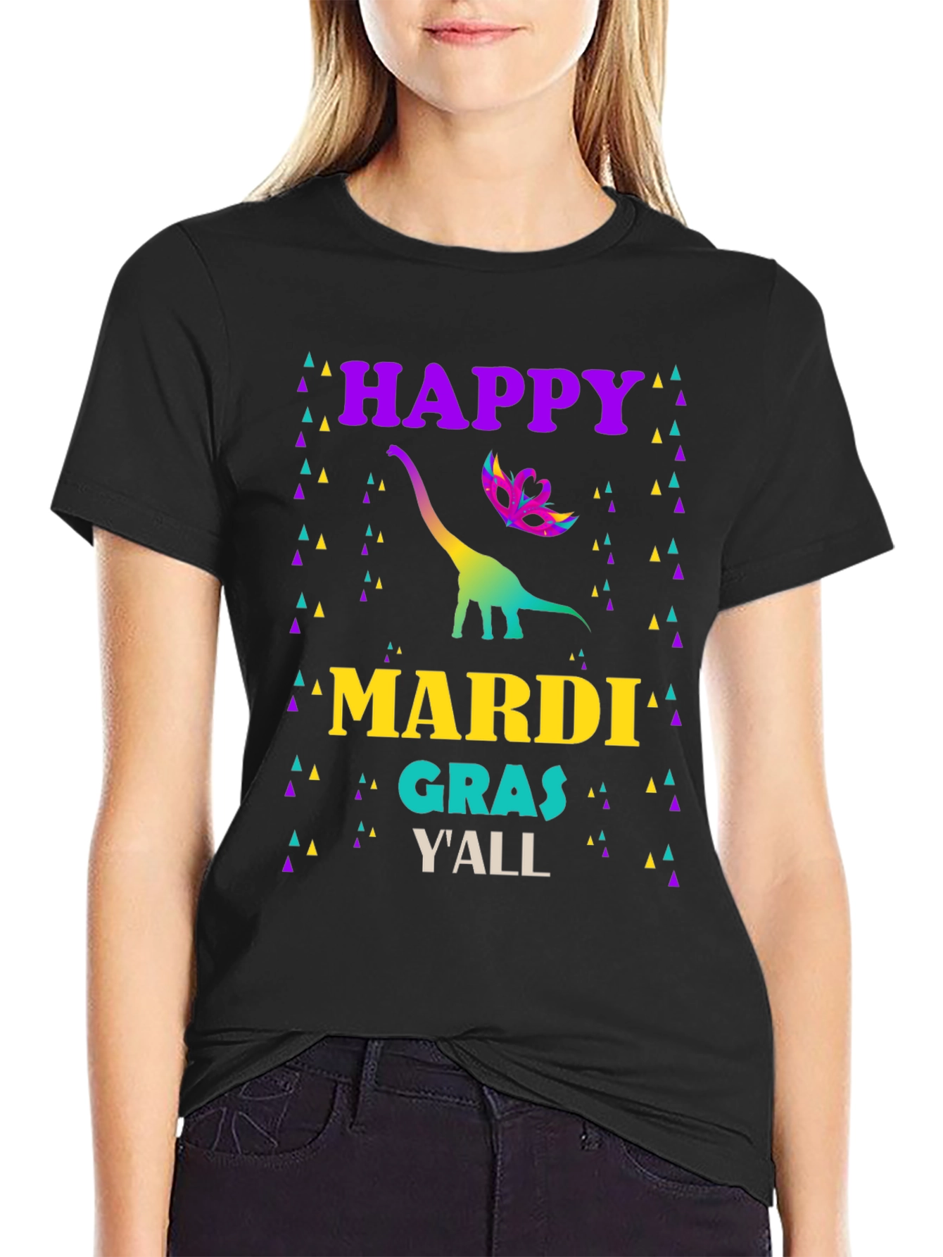 Happy Mardi Gras Dinosaur T-Shirt
