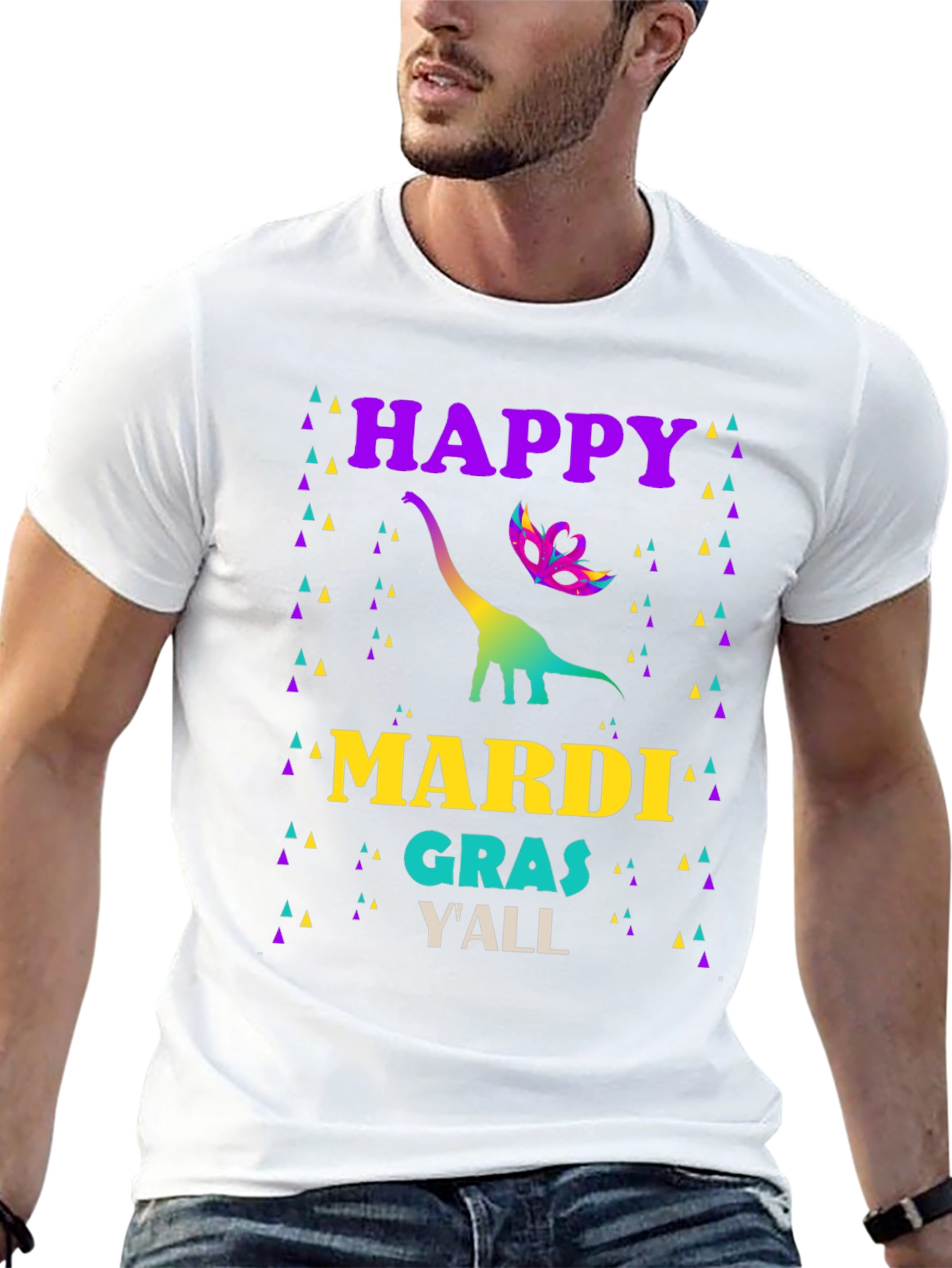 Happy Mardi Gras Dinosaur T-Shirt