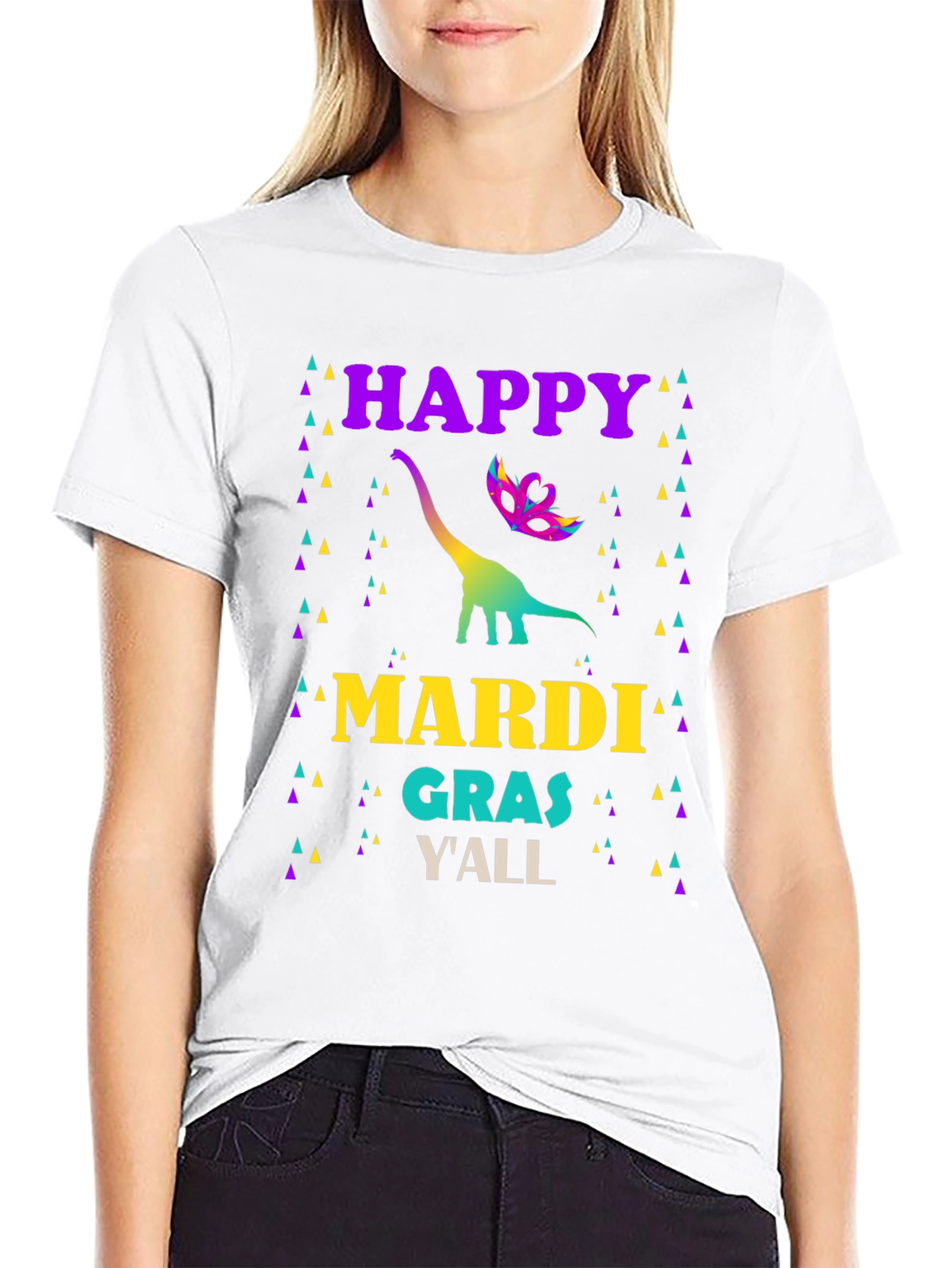 Happy Mardi Gras Dinosaur T-Shirt