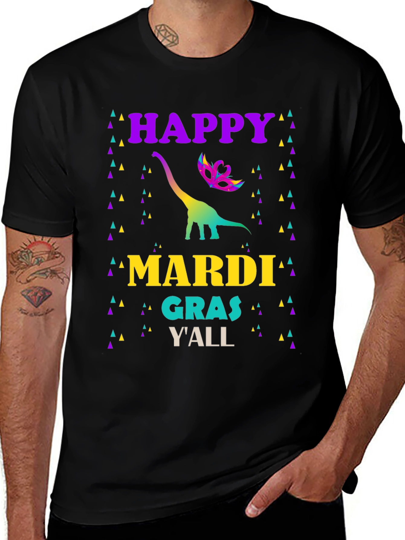 Happy Mardi Gras Dinosaur T-Shirt