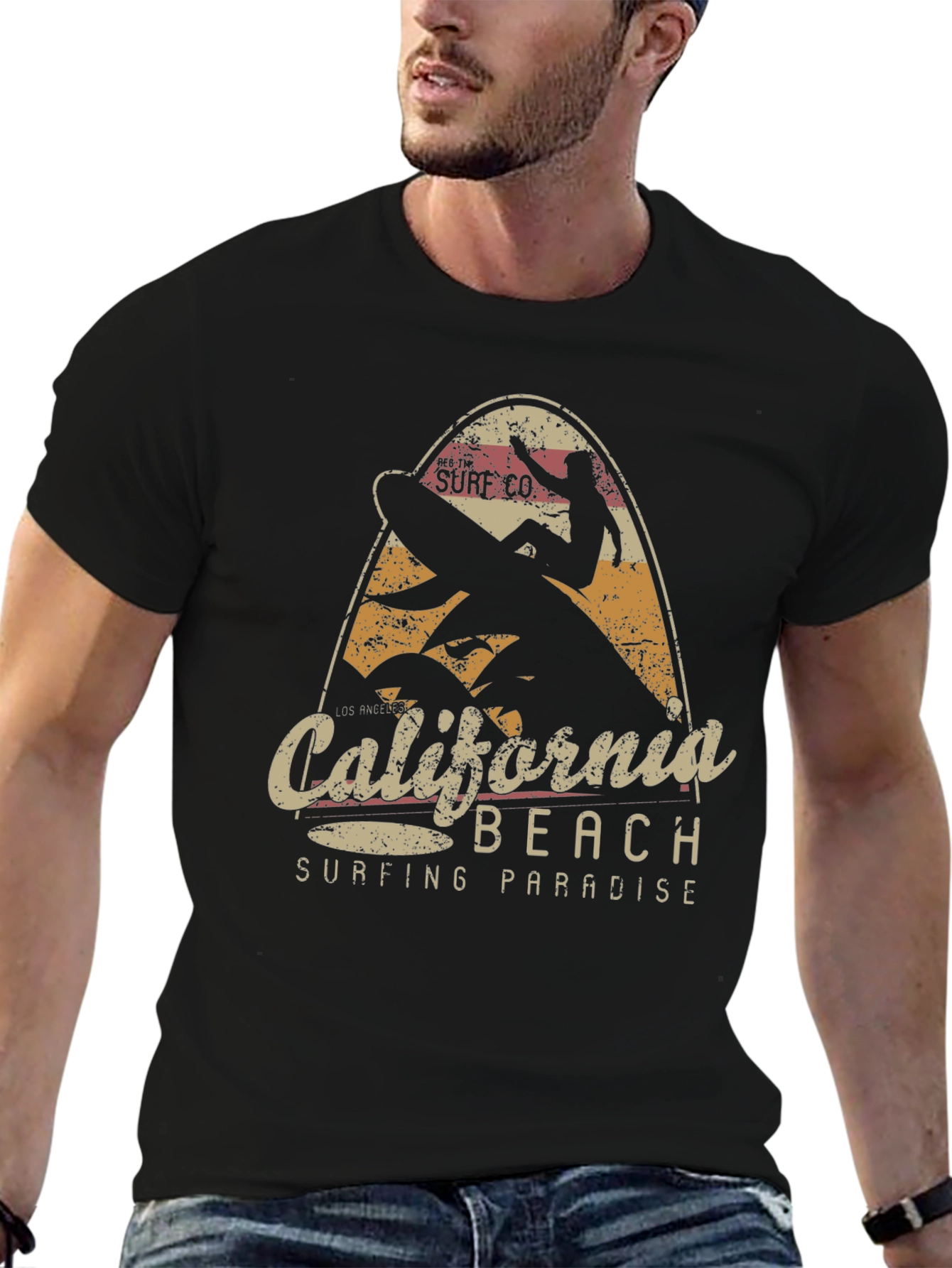 California Beach Surfing Paradise Mens T-Shirt