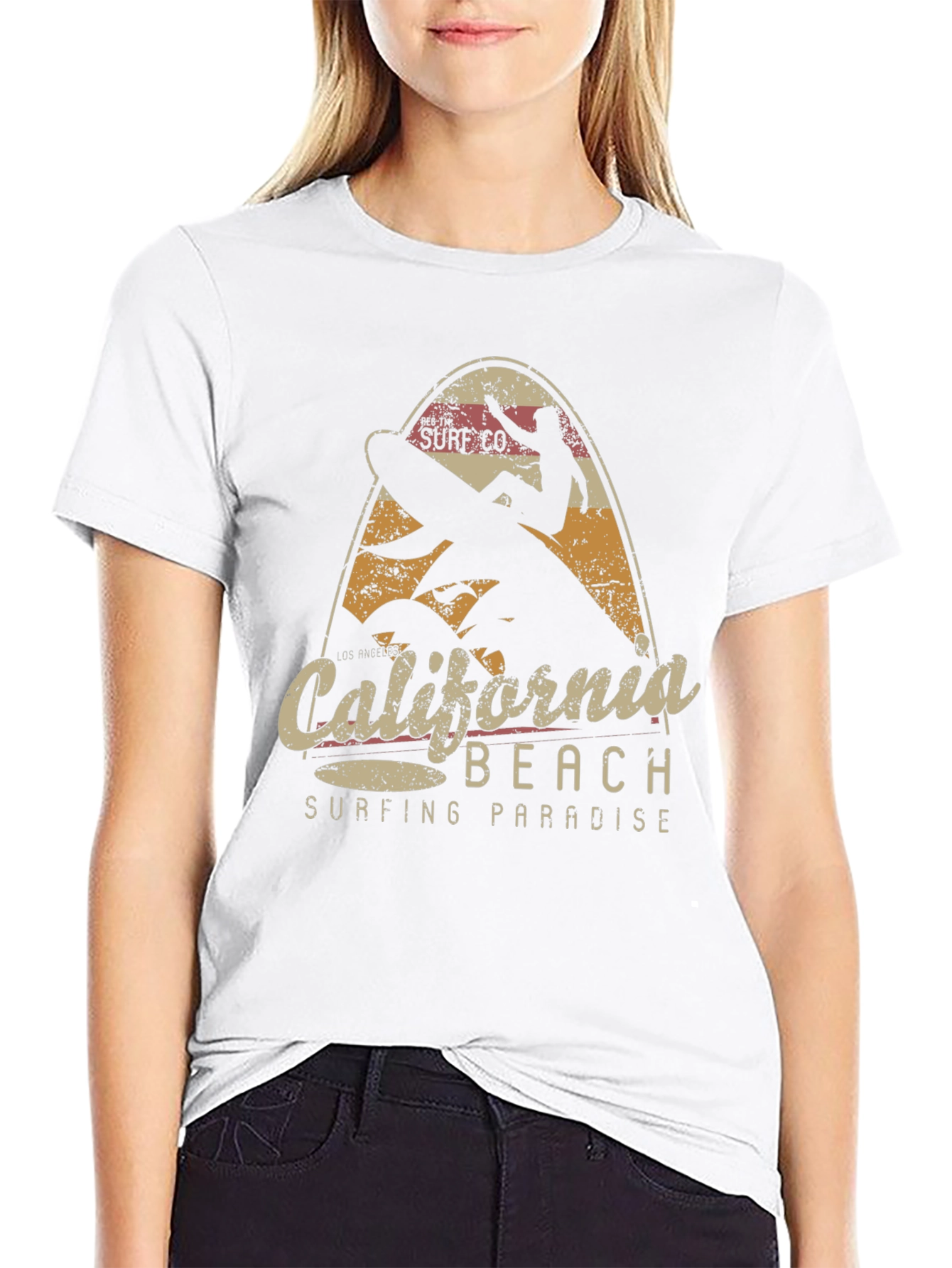 California Beach Surfing Paradise Mens T-Shirt