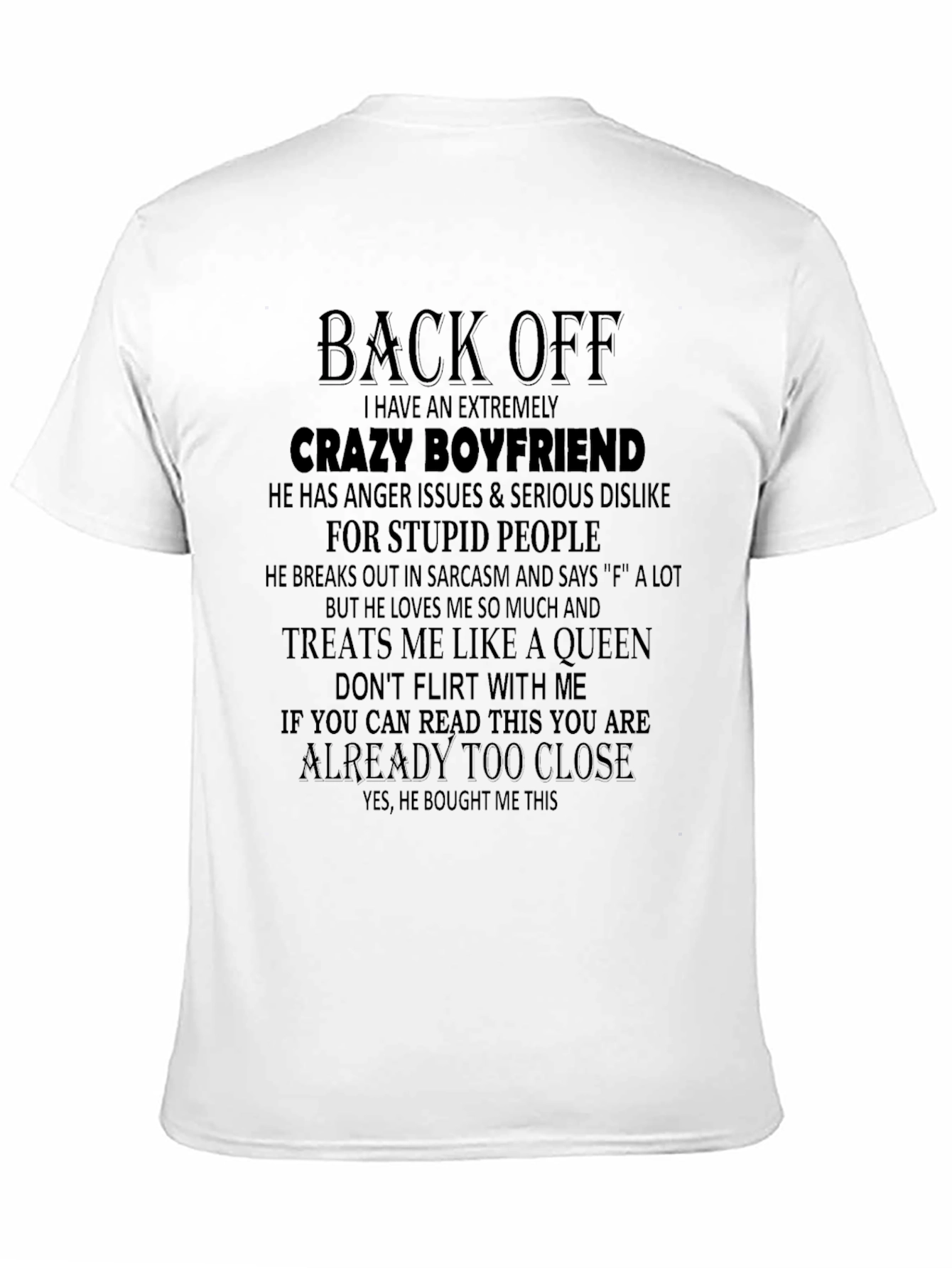 Crazy Boyfriend Novelty T-Shirt
