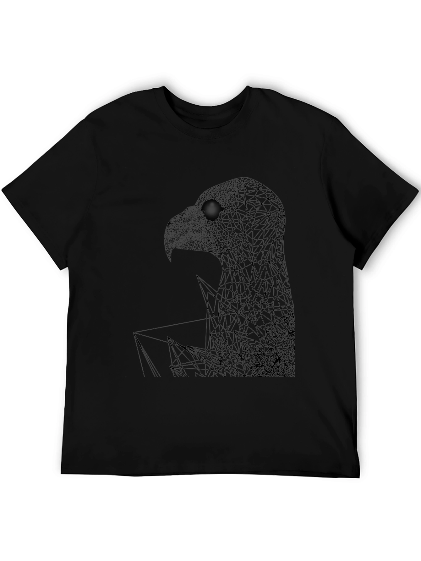 Geometric Eagle Graphic Black T-Shirt