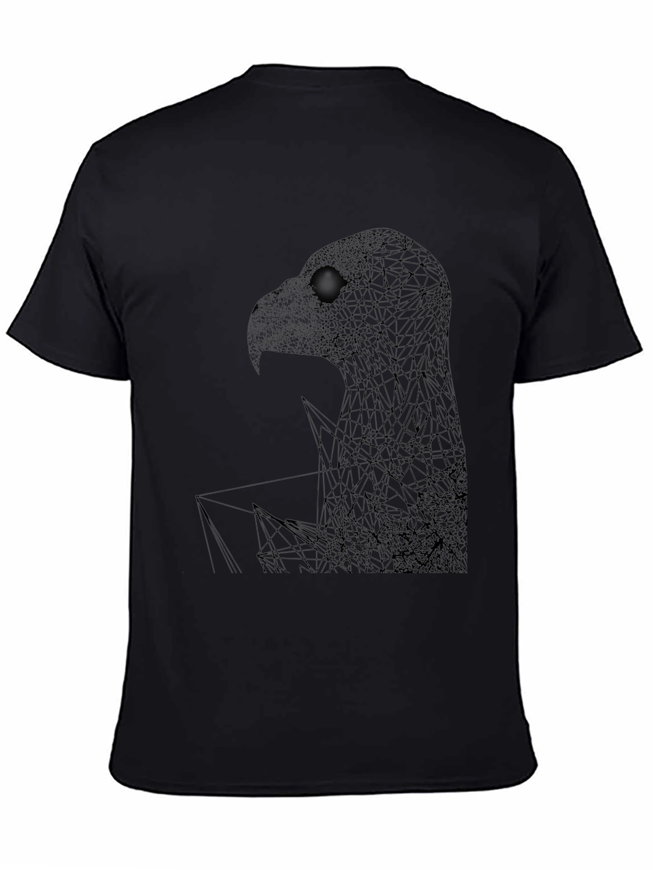 Geometric Eagle Graphic Black T-Shirt
