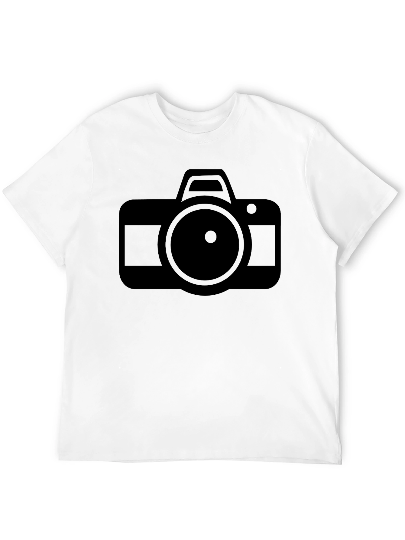 Camera Graphic Tee - Sleek Black Cotton T-Shirt
