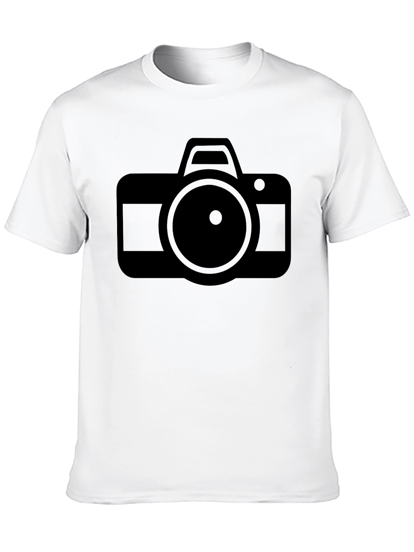 Camera Graphic Tee - Sleek Black Cotton T-Shirt