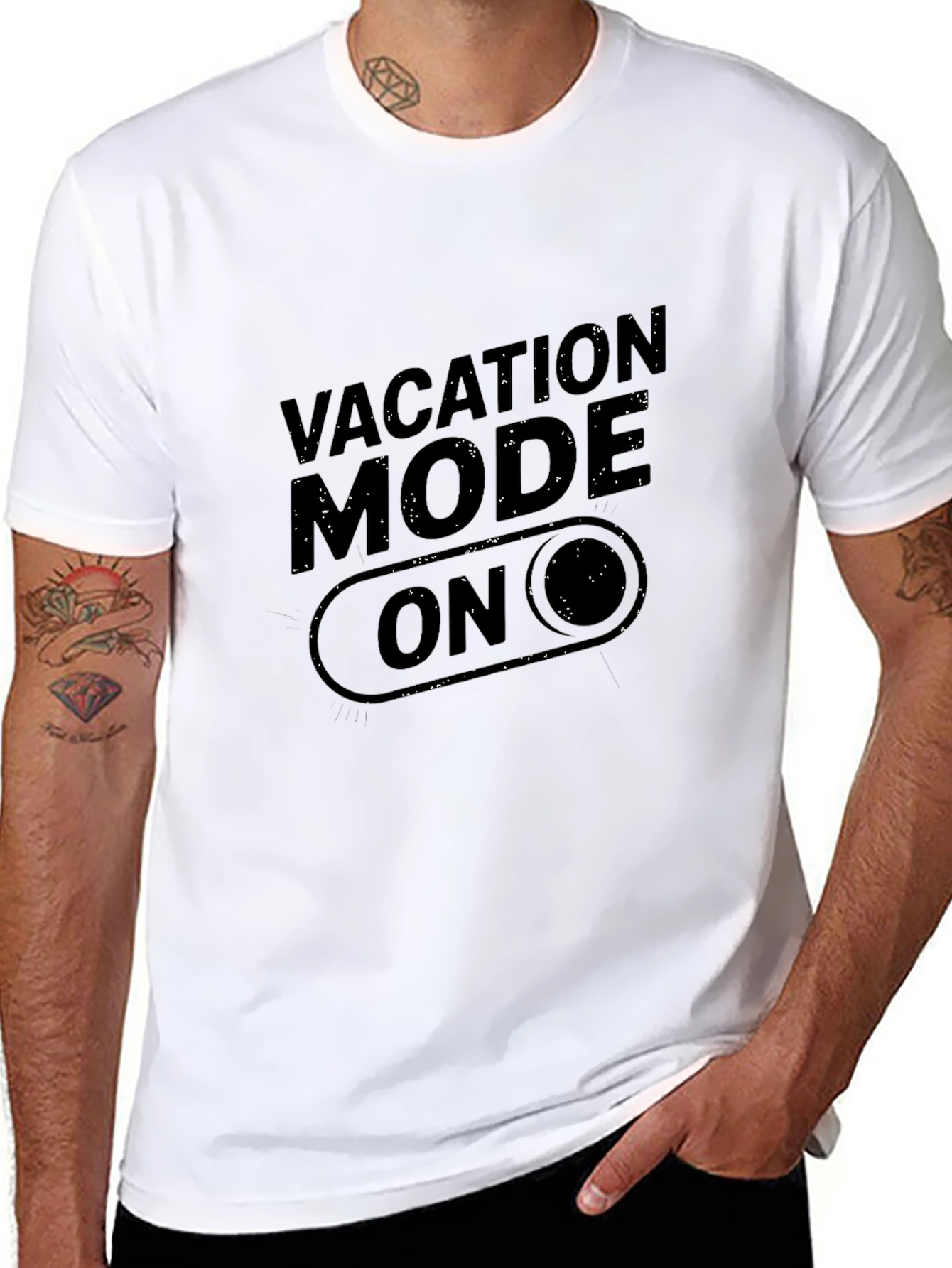 Vacation Mode On Black Graphic Tee