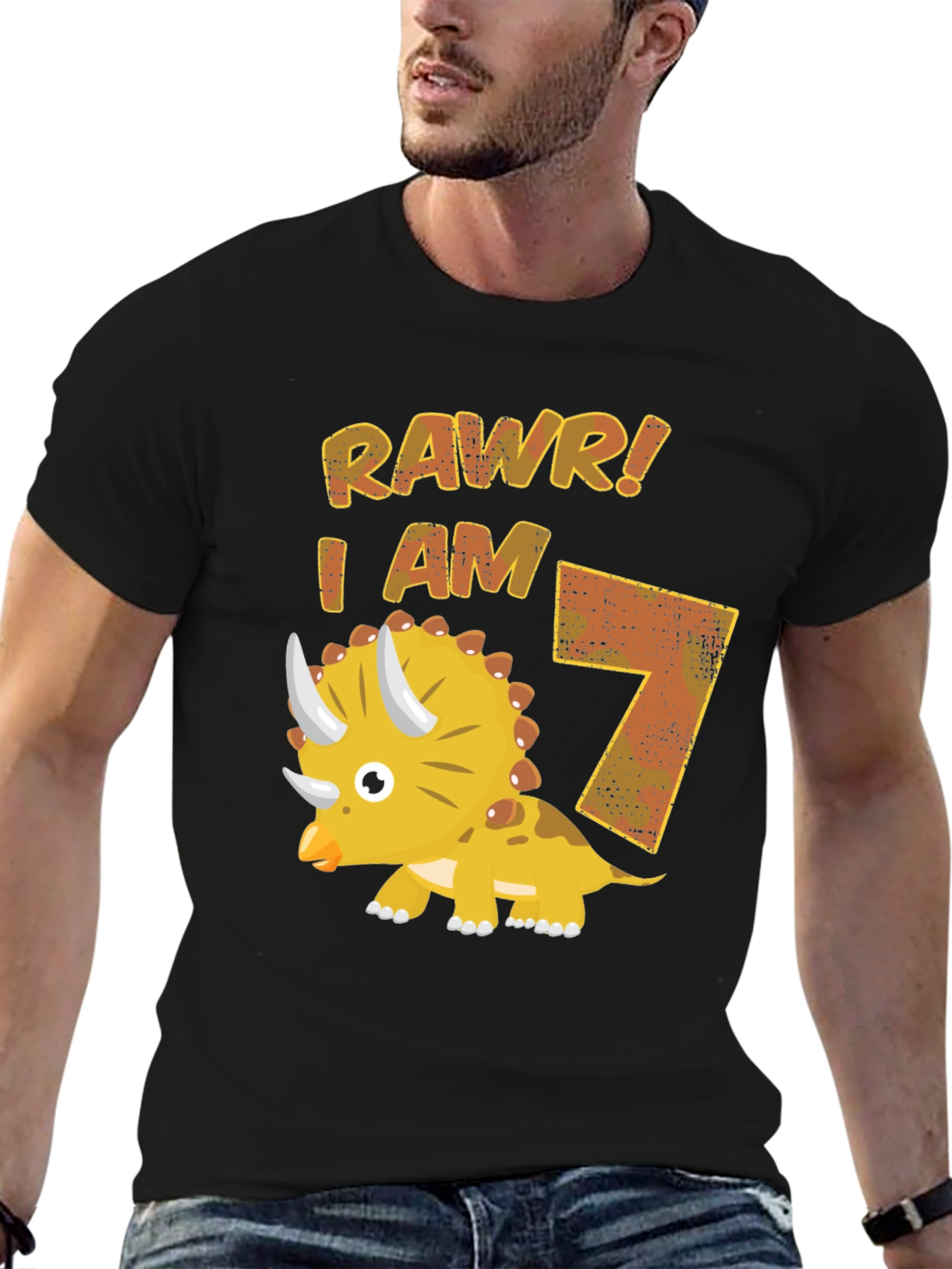 Rawr! I am 7 Dinosaur Birthday T-Shirt