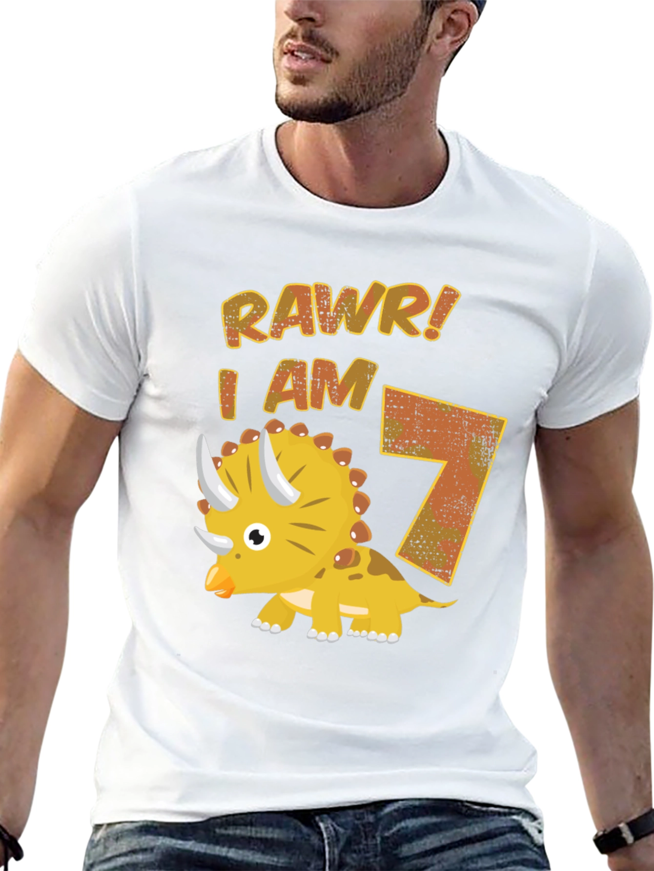 Rawr! I am 7 Dinosaur Birthday T-Shirt