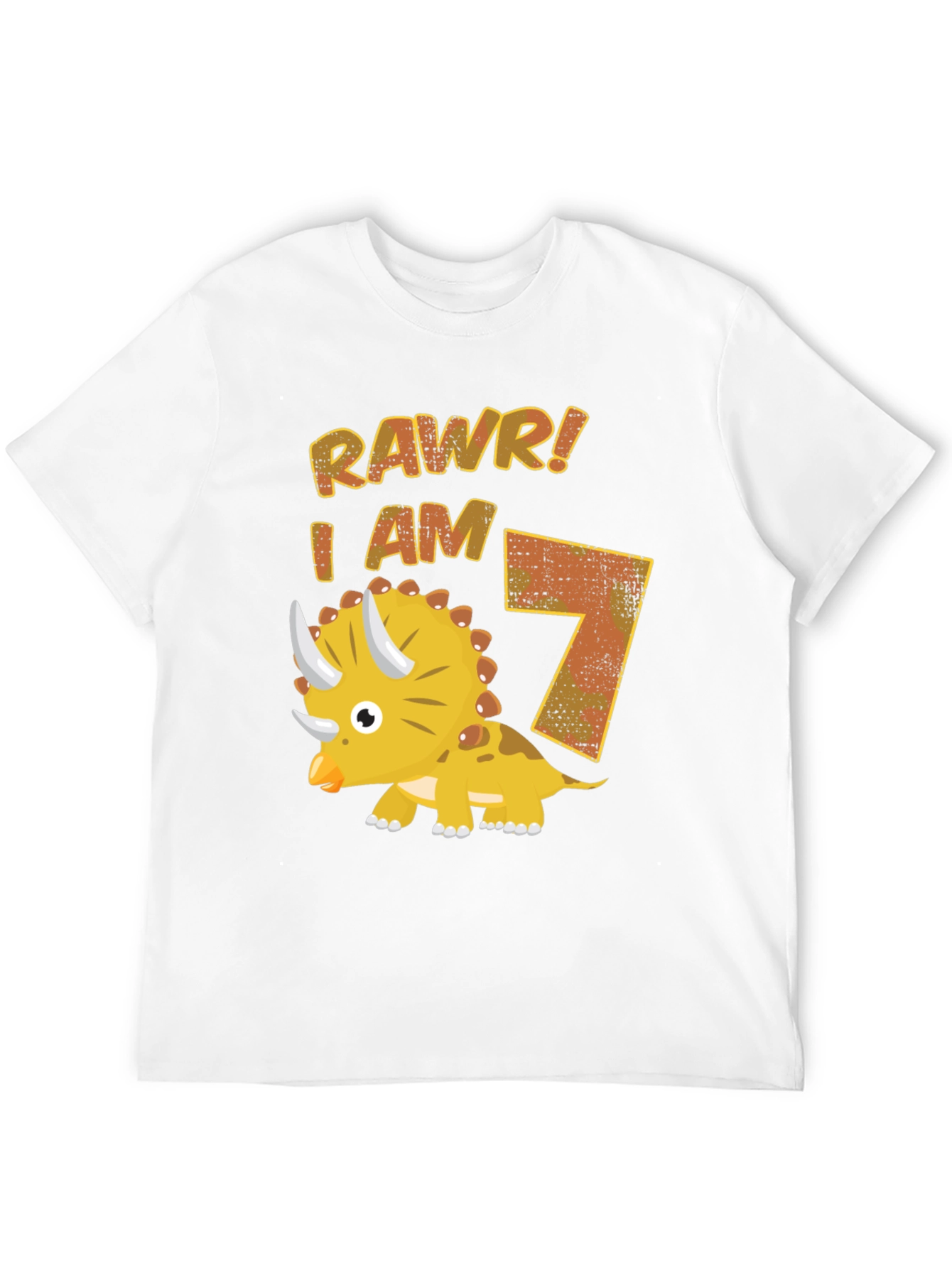 Rawr! I am 7 Dinosaur Birthday T-Shirt