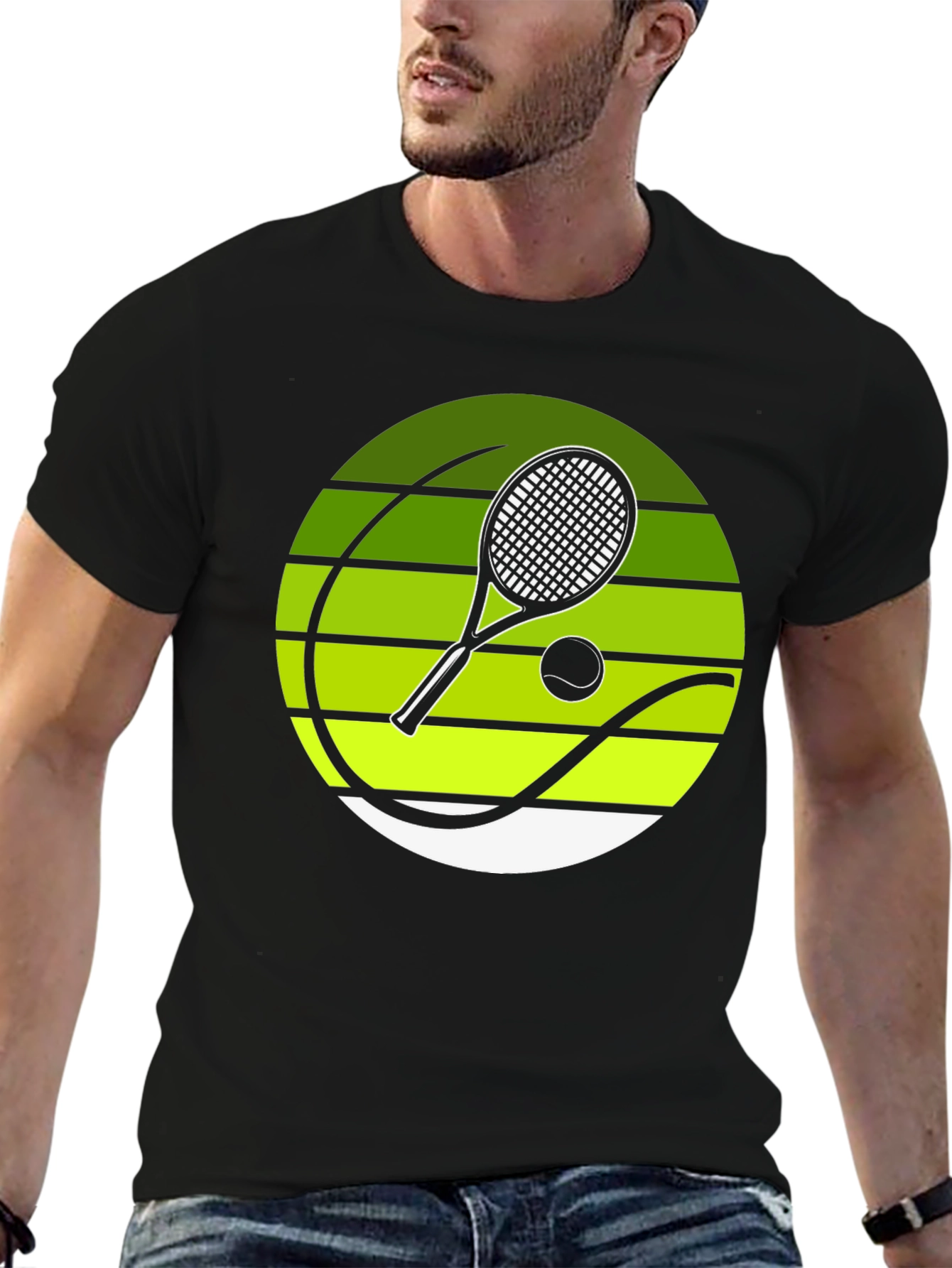 Tennis Racket Graphic Tee - Sporty Design
