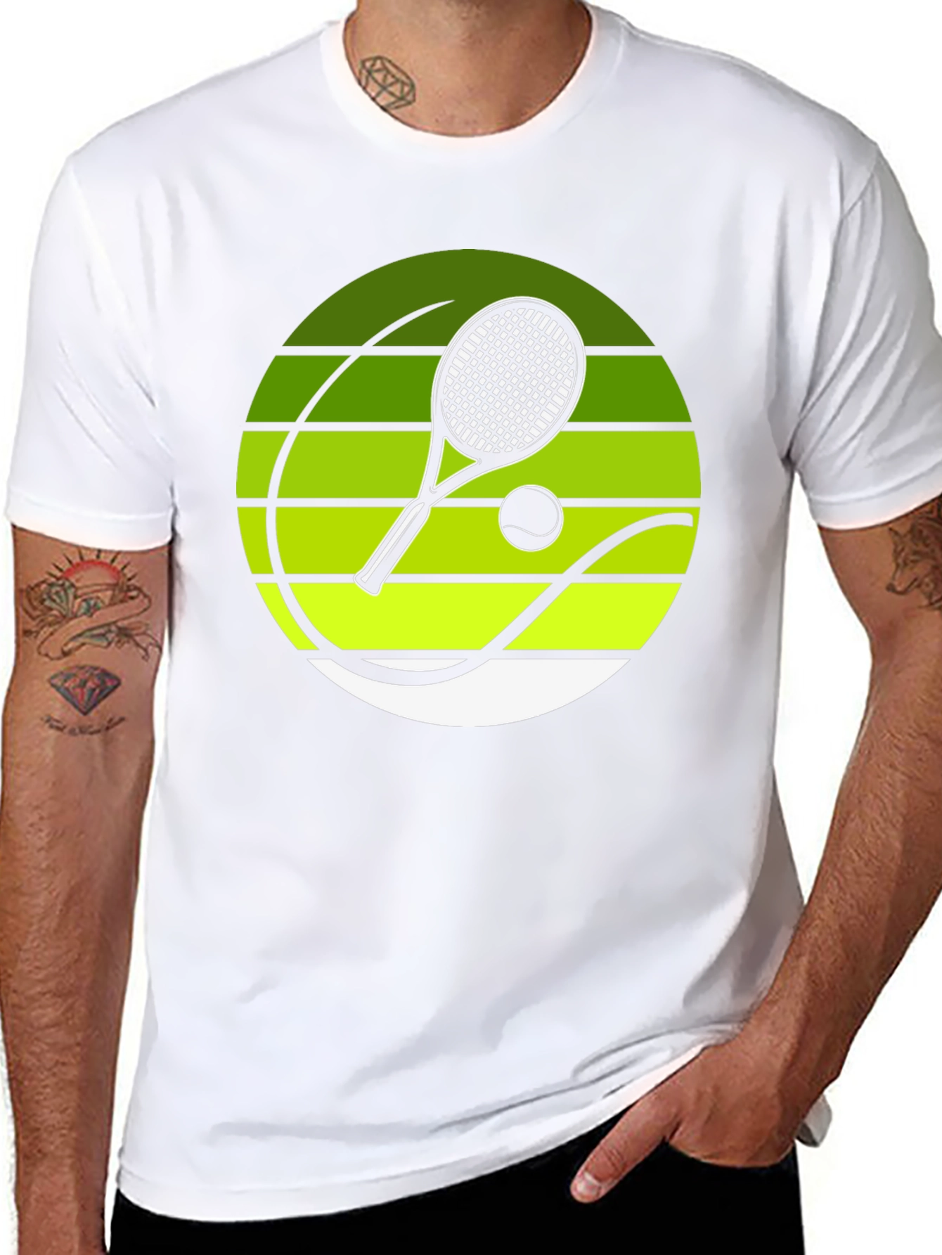 Tennis Racket Graphic Tee - Sporty Design