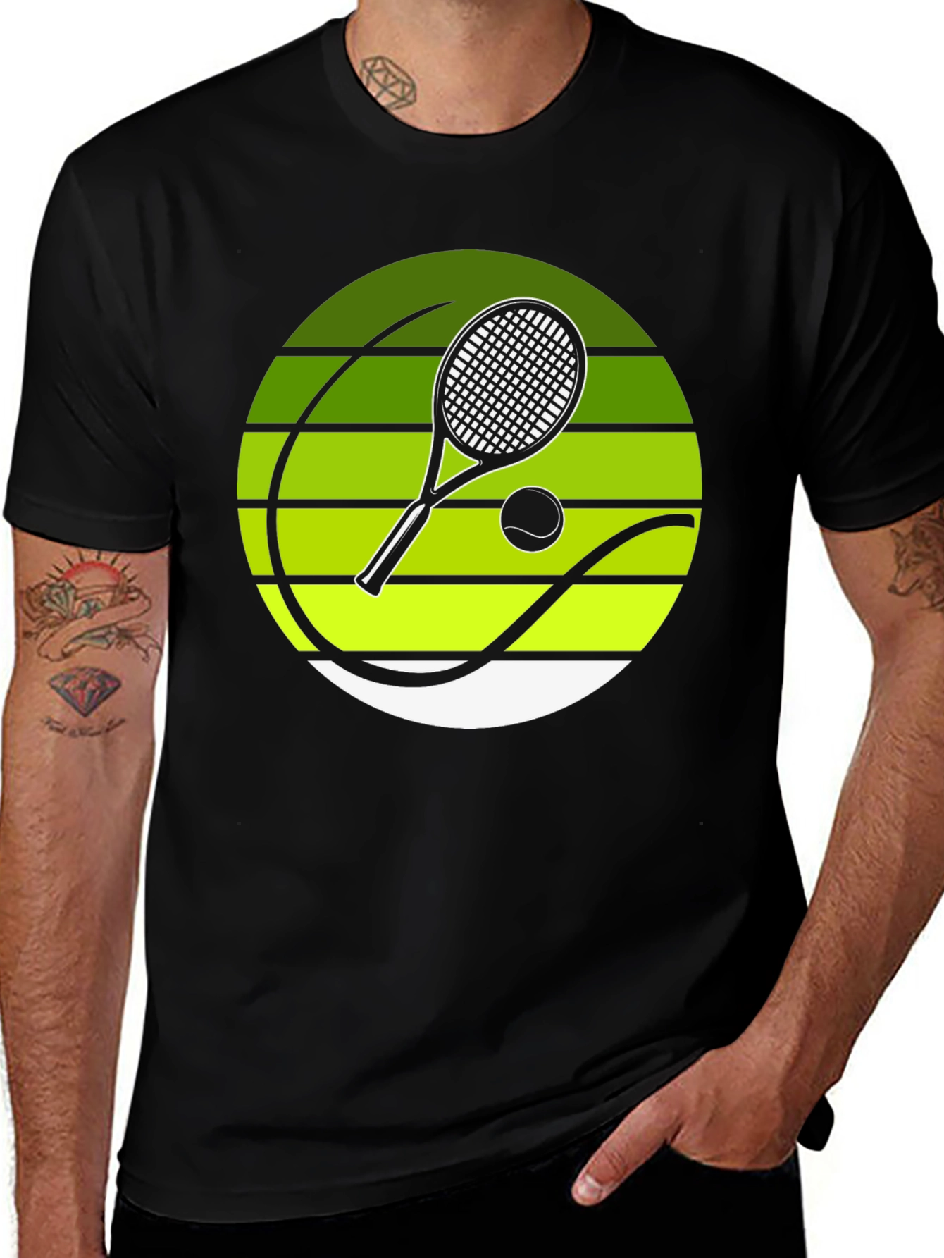 Tennis Racket Graphic Tee - Sporty Design