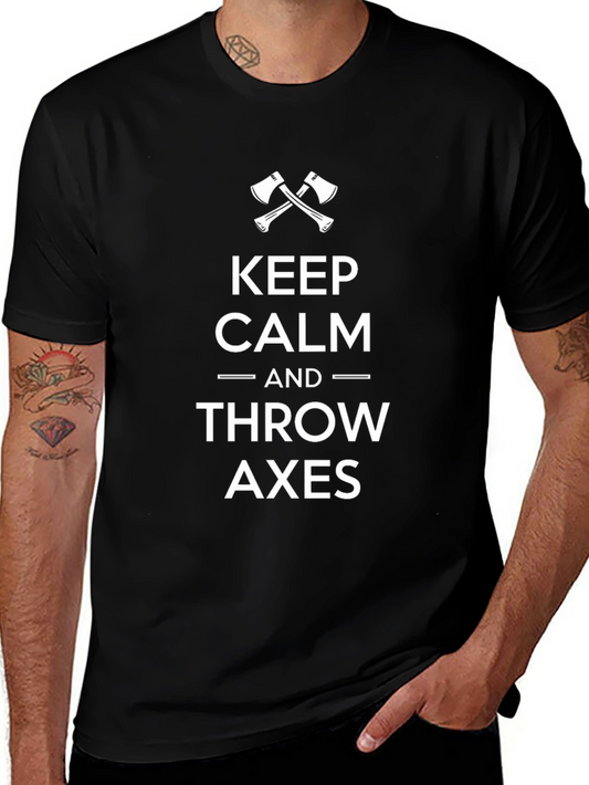 Keep Calm & Throw Axes Graphic T-Shirt