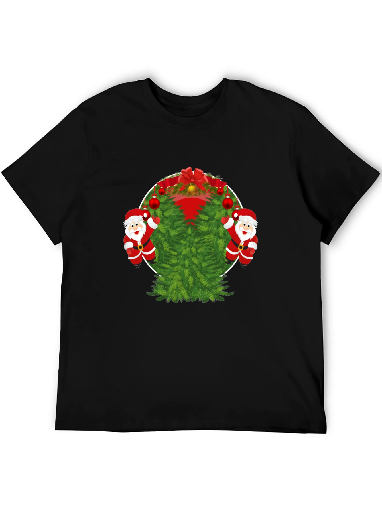 Festive Christmas Tree & Santa T-Shirt