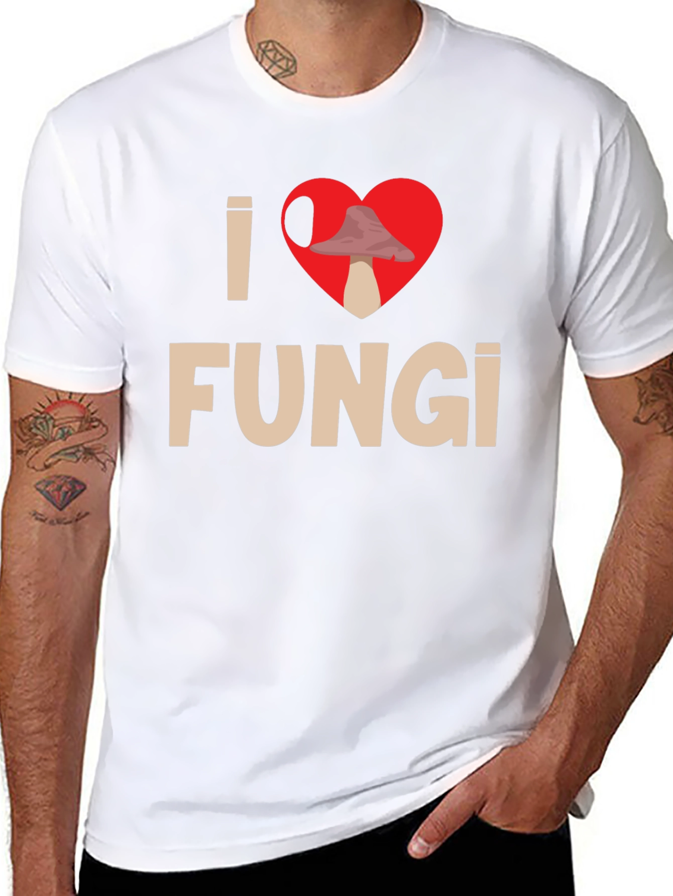 I Heart Fungi Black T-Shirt - Mushroom Lover Tee