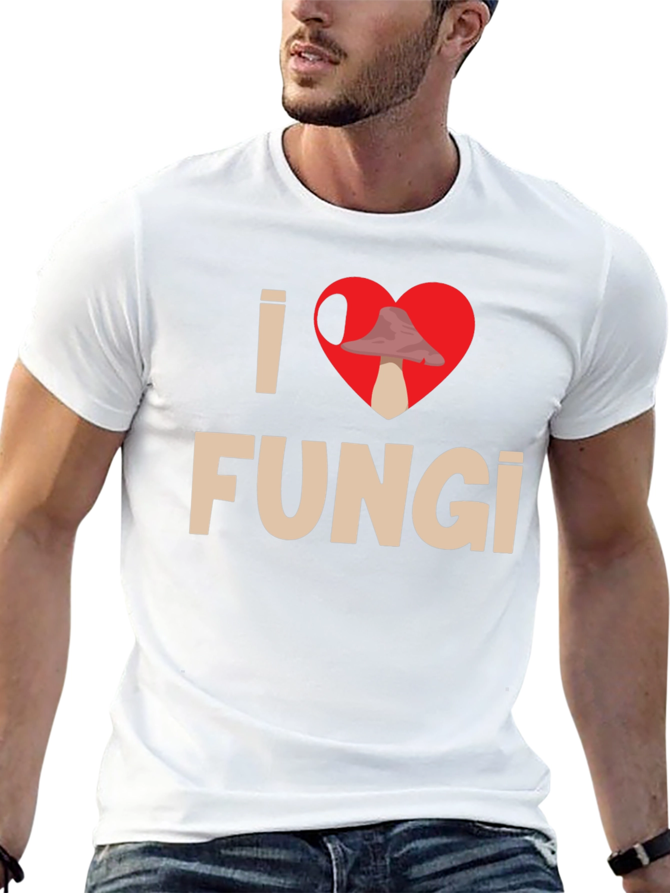 I Heart Fungi Black T-Shirt - Mushroom Lover Tee