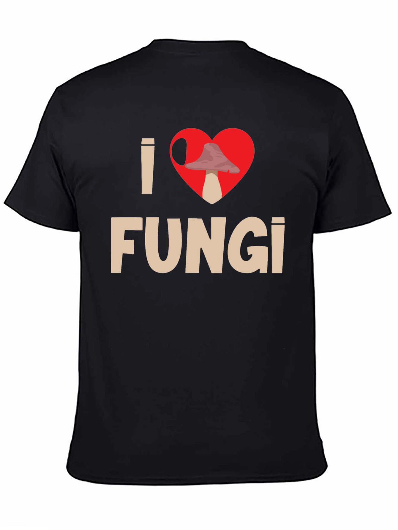 I Heart Fungi Black T-Shirt - Mushroom Lover Tee