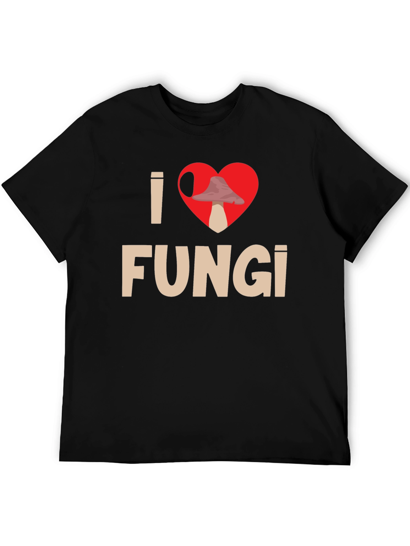 I Heart Fungi Black T-Shirt - Mushroom Lover Tee