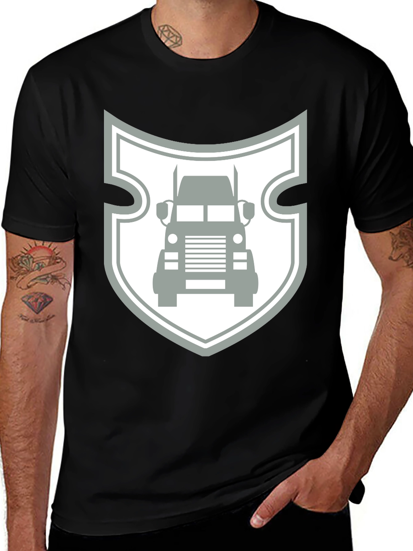 Truck Shield Graphic Tee - Black