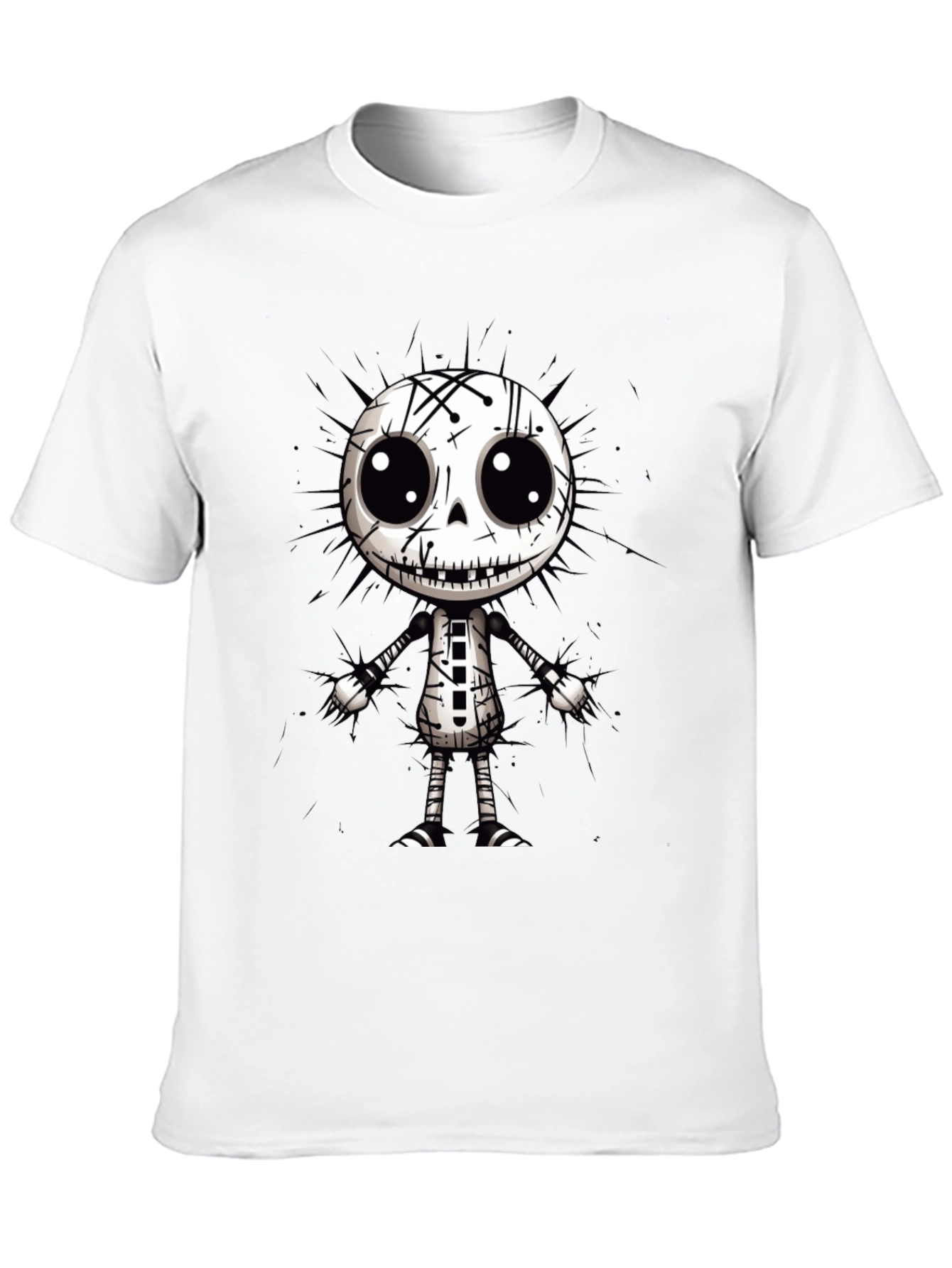 Cartoon Skeleton Graphic Black T-Shirt