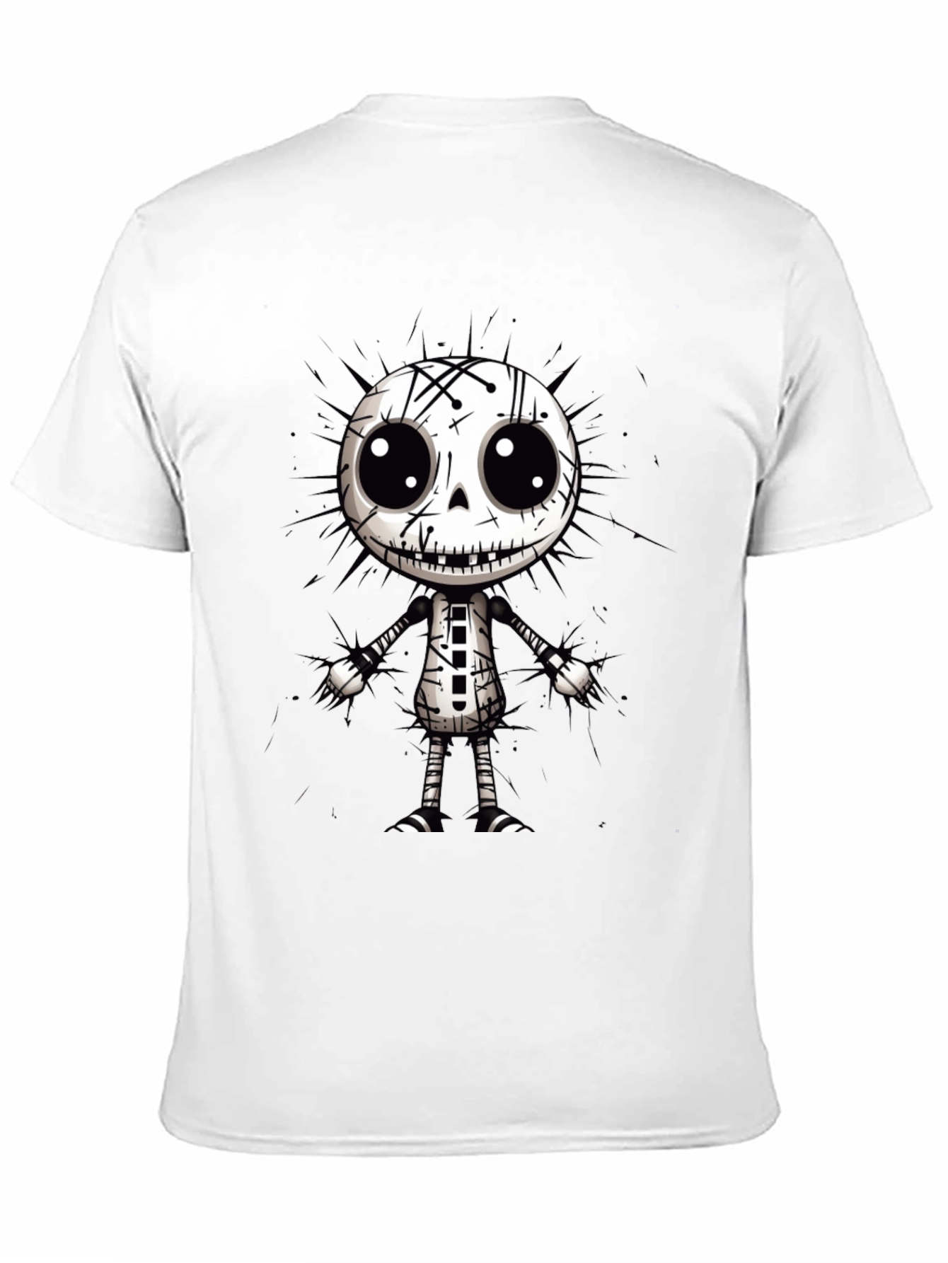 Cartoon Skeleton Graphic Black T-Shirt