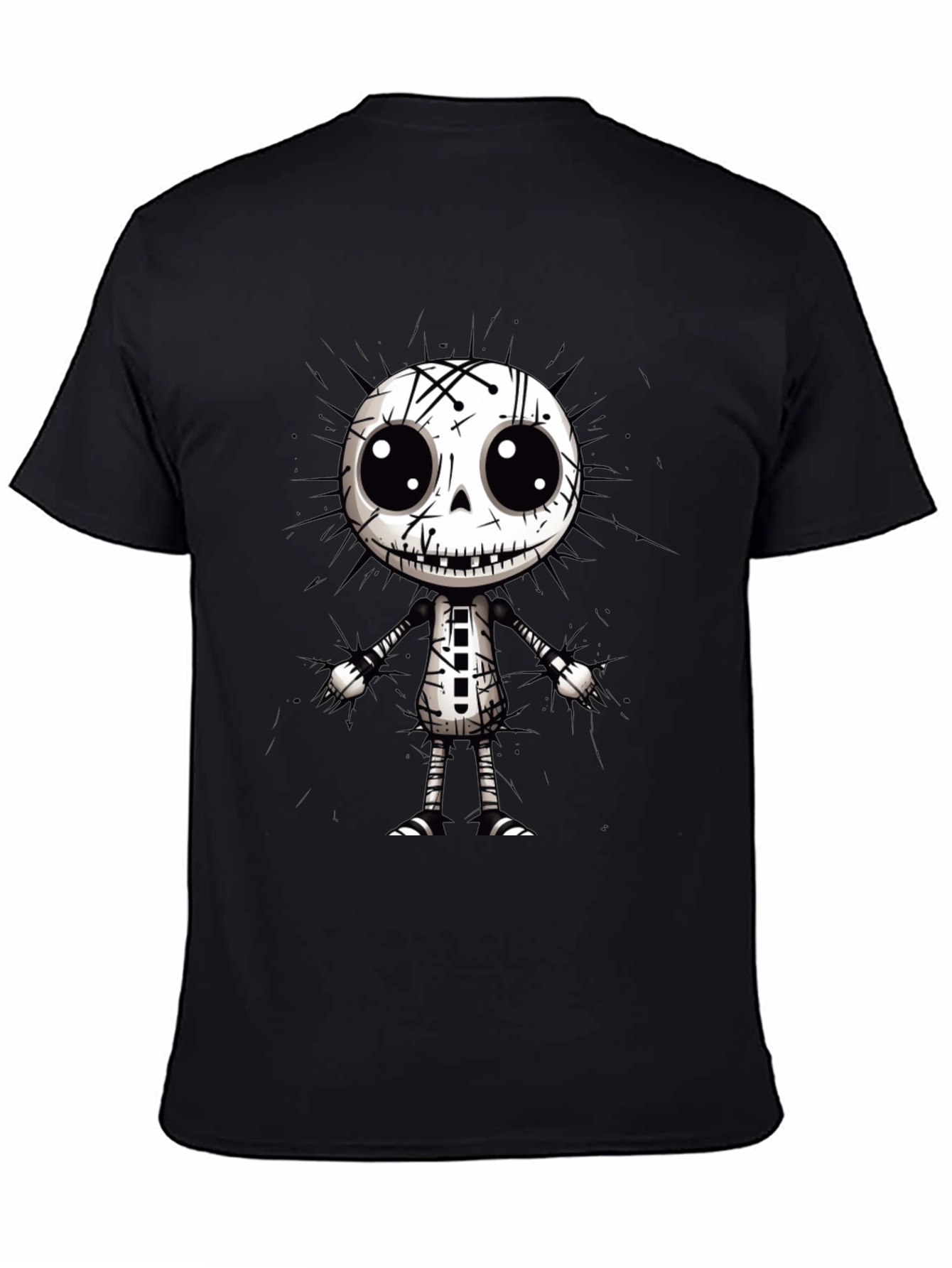 Cartoon Skeleton Graphic Black T-Shirt