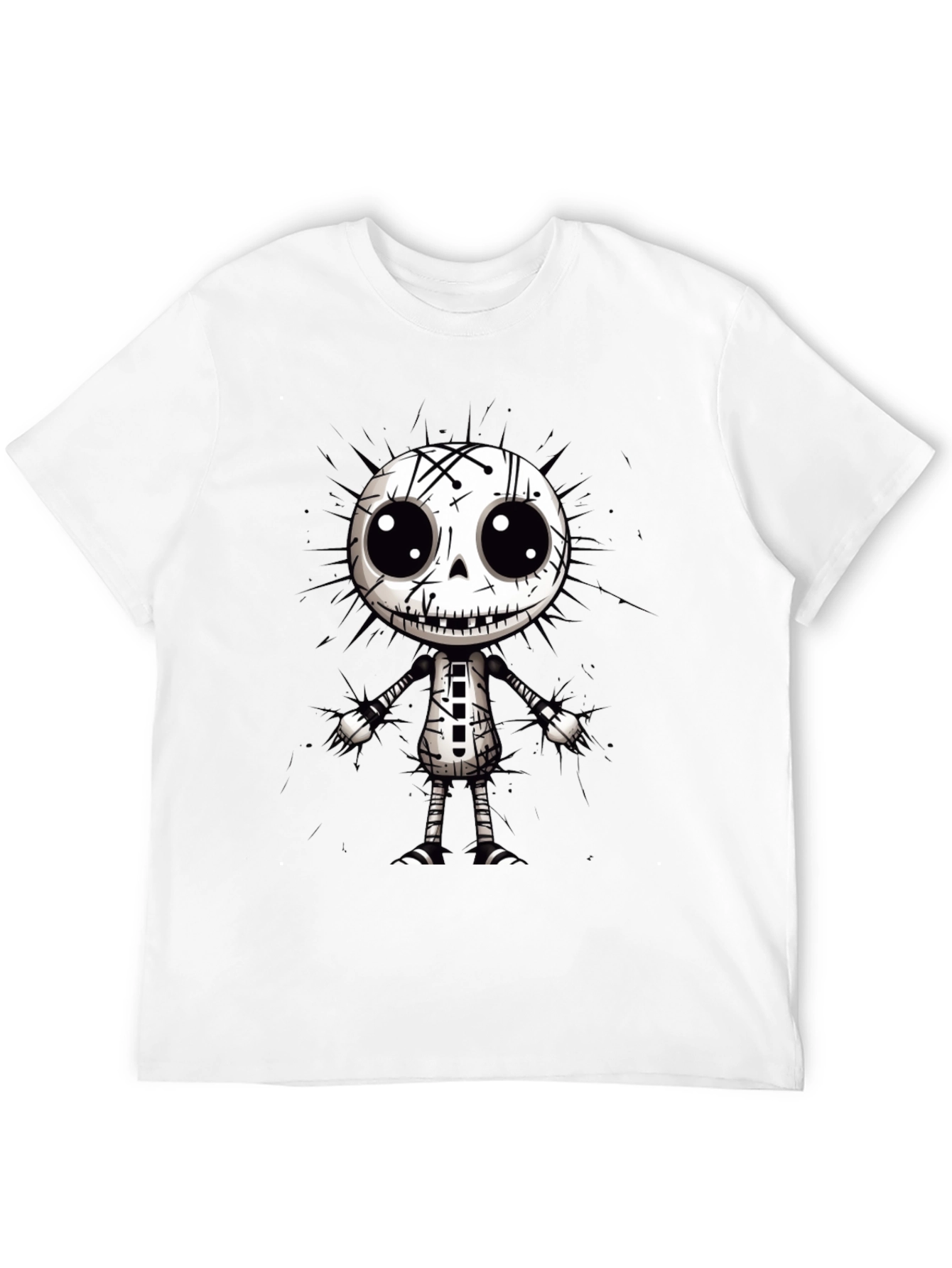 Cartoon Skeleton Graphic Black T-Shirt