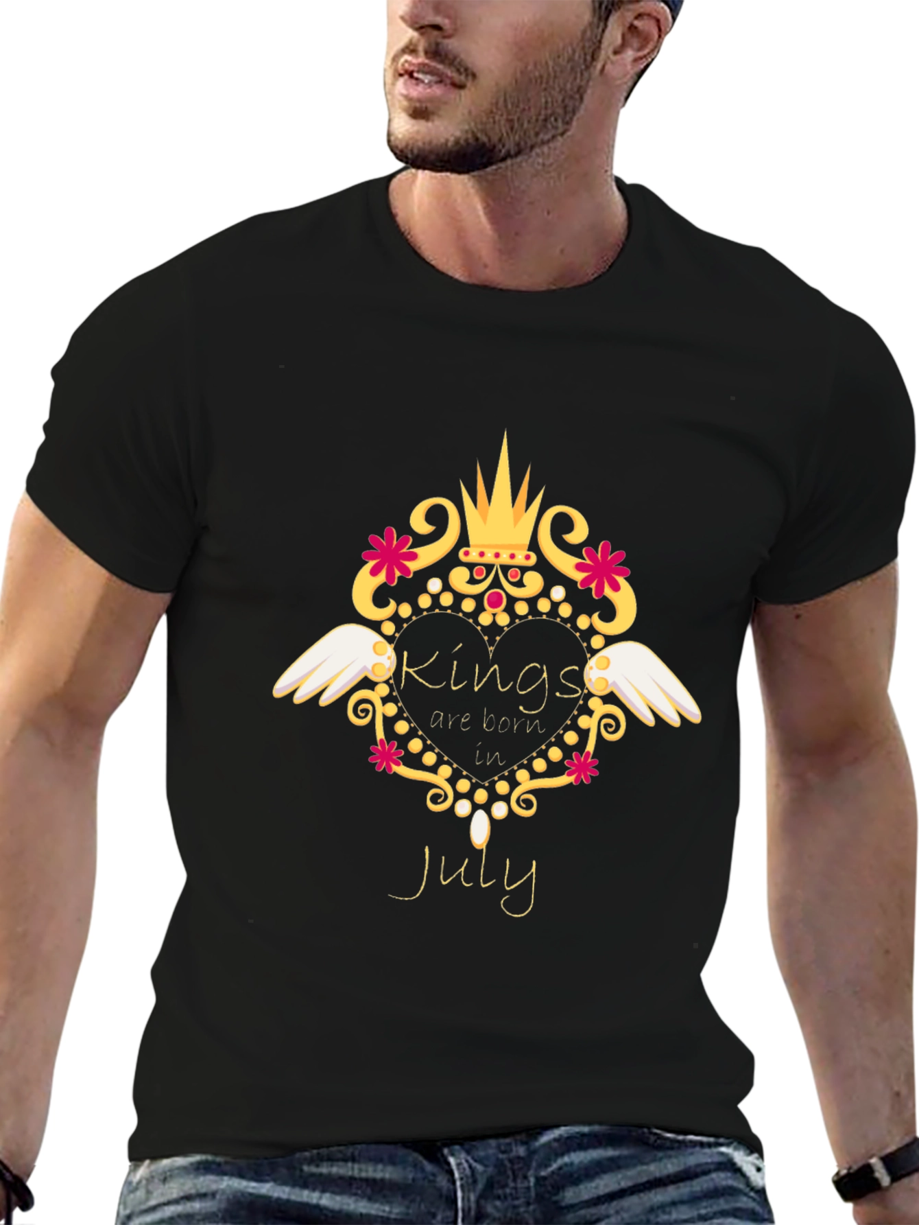 Kings Born In July Black T-Shirt