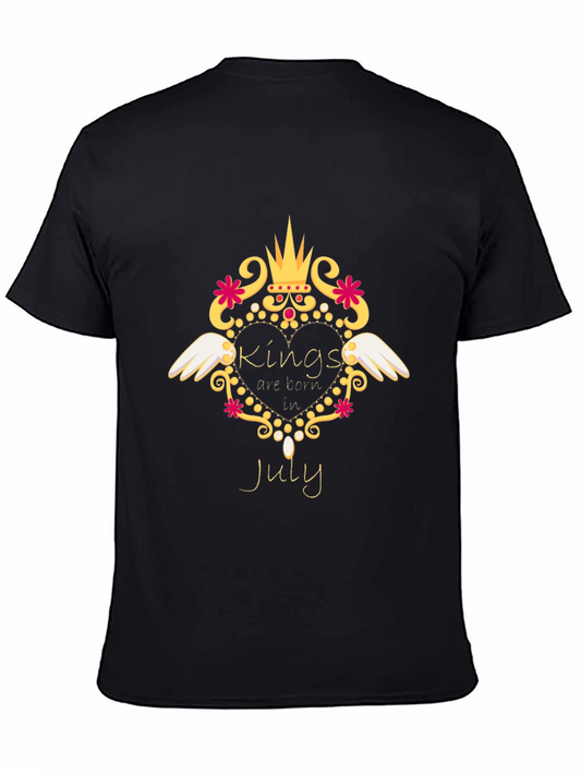 Kings Born In July Black T-Shirt