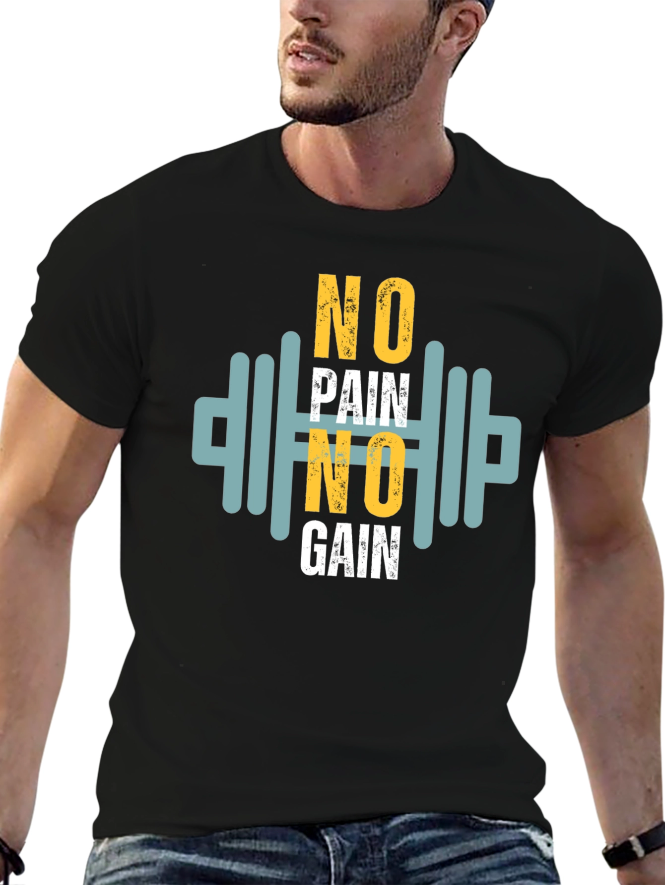 Motivational No Pain No Gain Graphic Tee