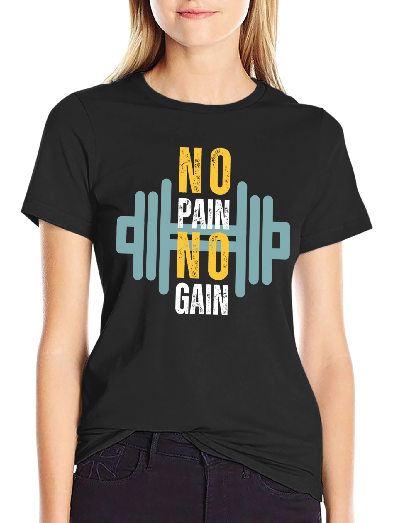 Motivational No Pain No Gain Graphic Tee