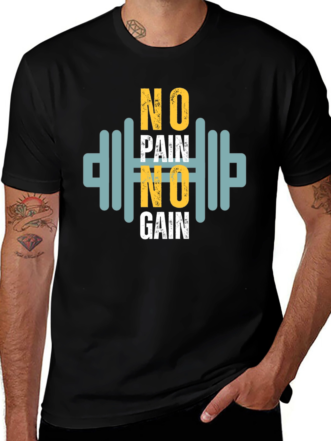 Motivational No Pain No Gain Graphic Tee