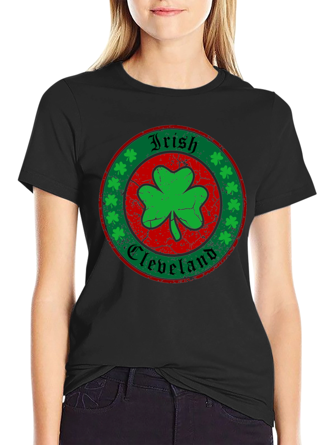 Irish Cleveland Shamrock Graphic T-Shirt