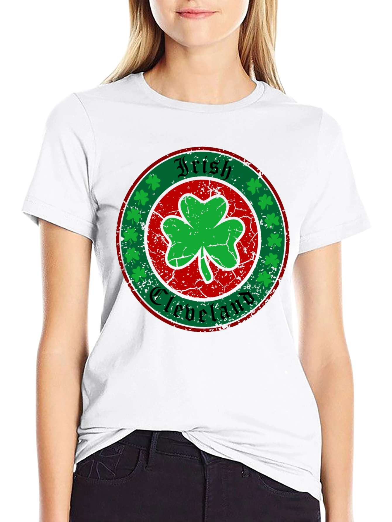 Irish Cleveland Shamrock Graphic T-Shirt