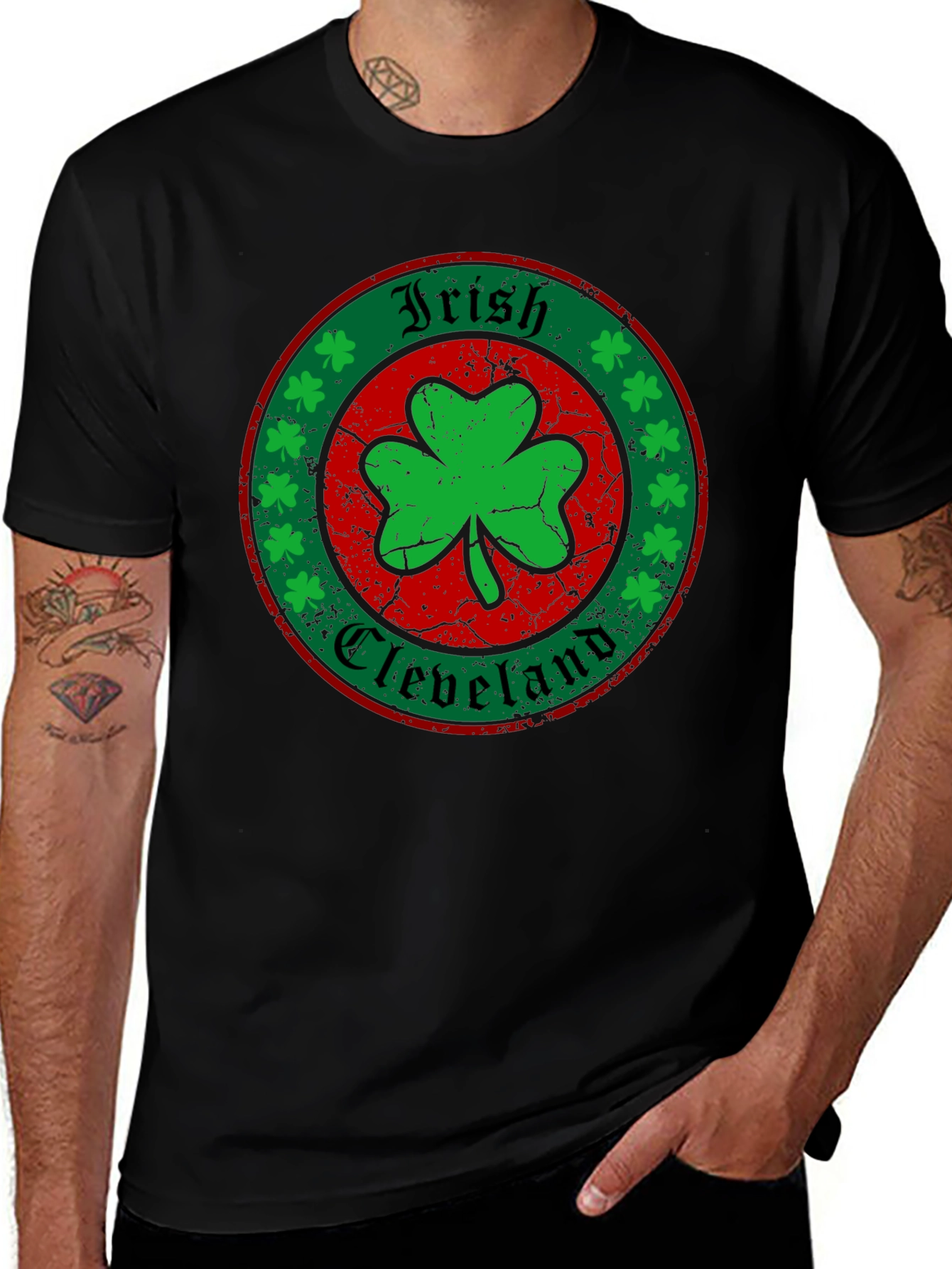 Irish Cleveland Shamrock Graphic T-Shirt