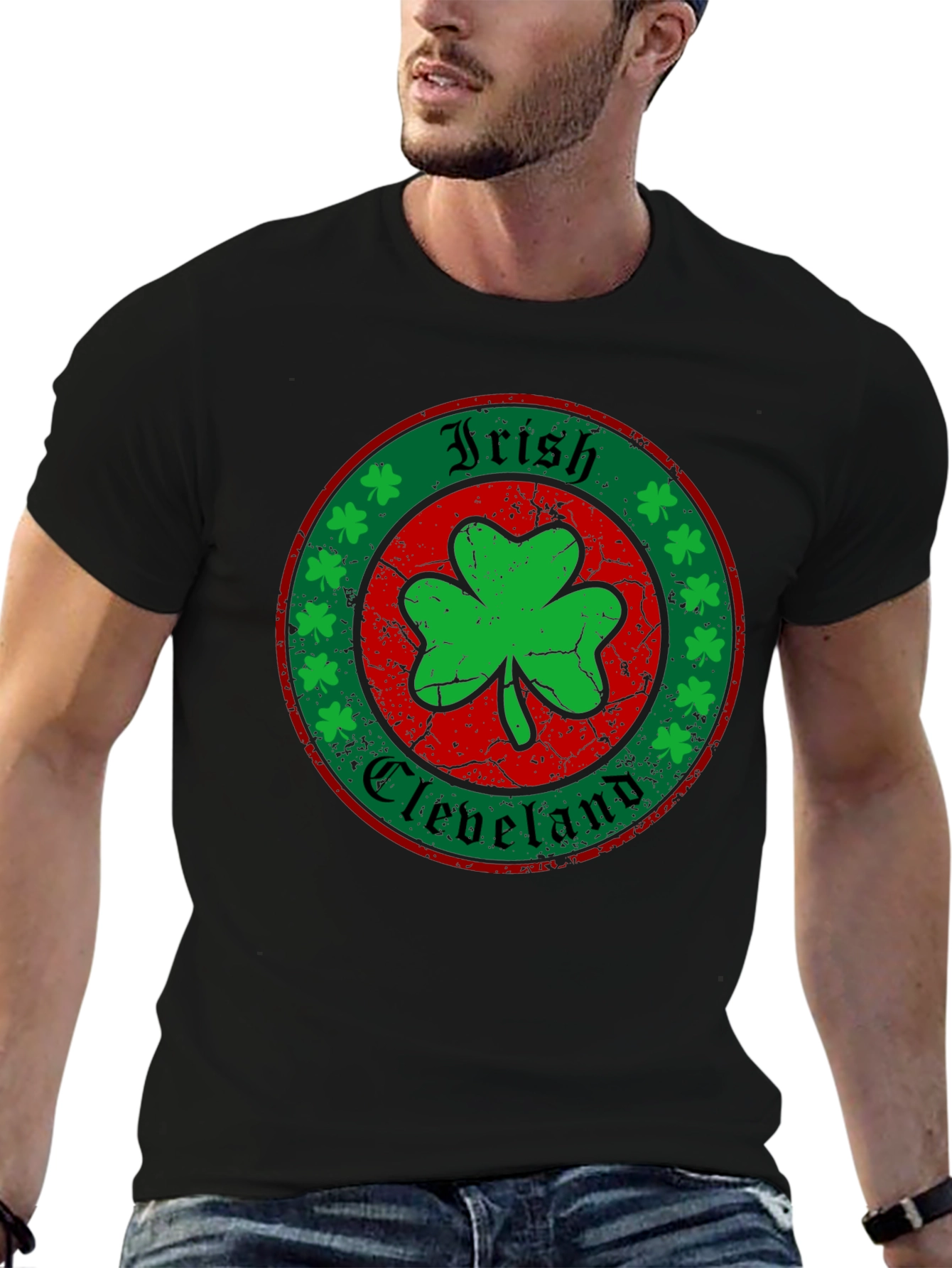 Irish Cleveland Shamrock Graphic T-Shirt