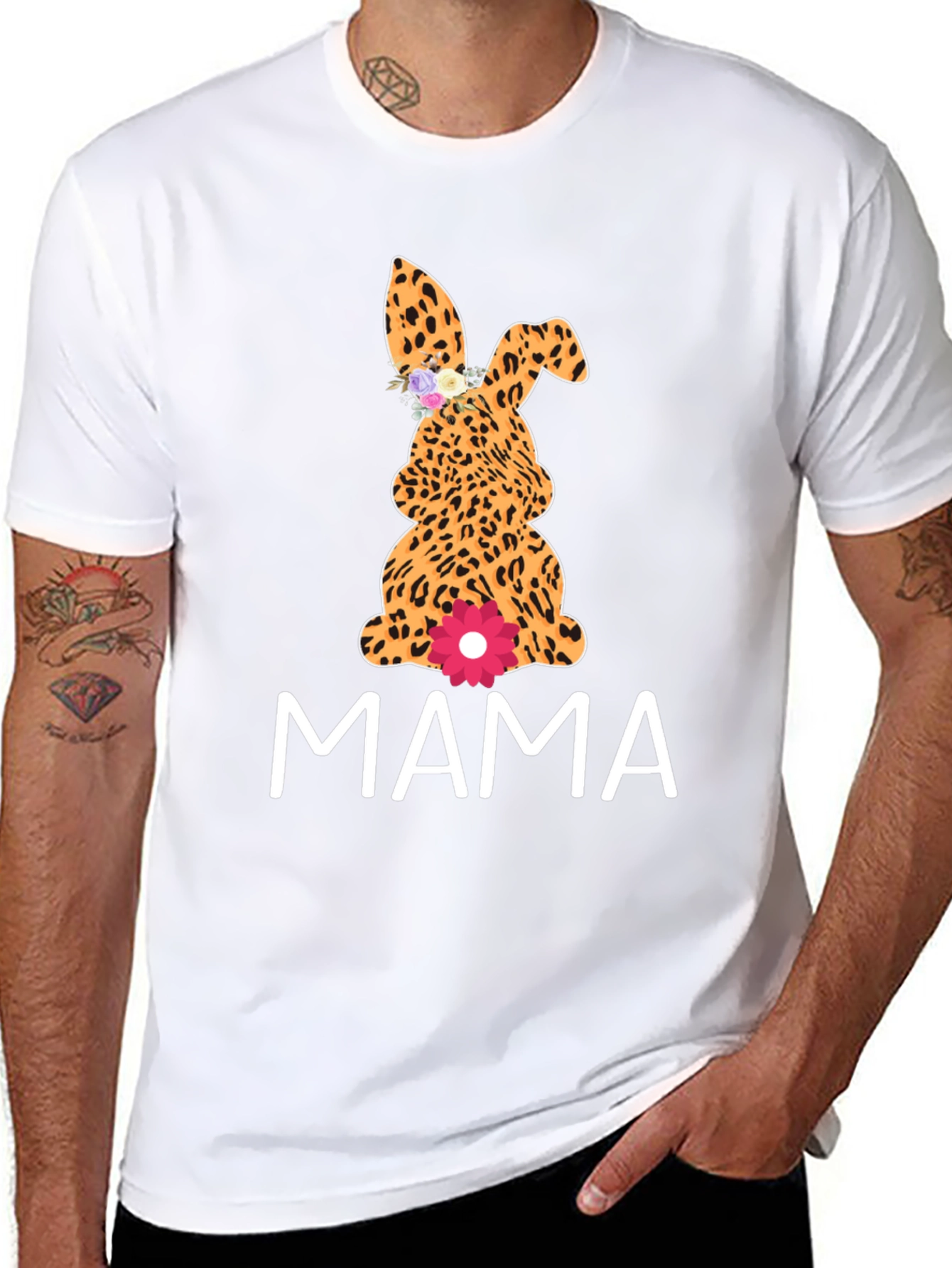Mama Leopard Bunny T-Shirt - Cute Easter Apparel