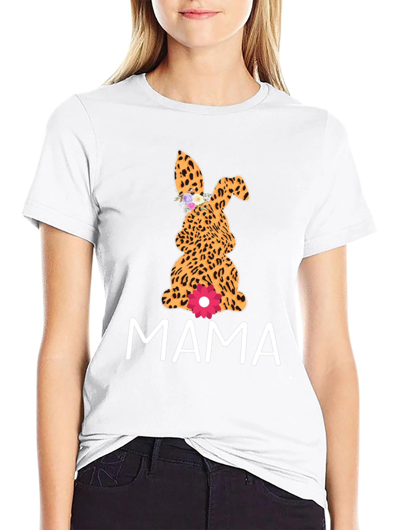 Mama Leopard Bunny T-Shirt - Cute Easter Apparel