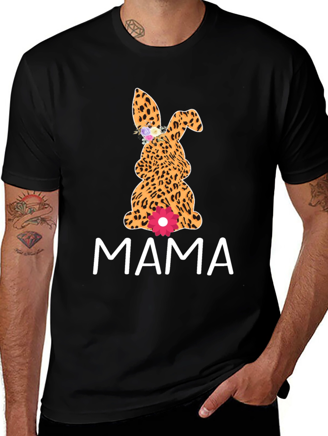 Mama Leopard Bunny T-Shirt - Cute Easter Apparel