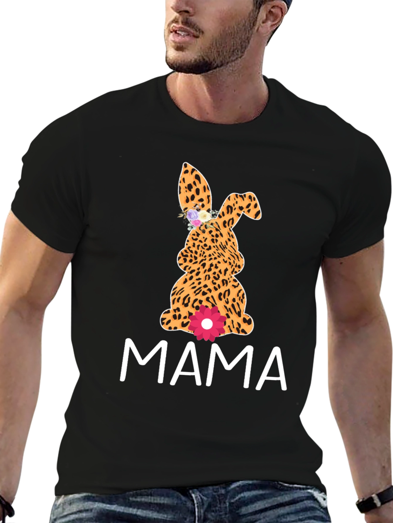 Mama Leopard Bunny T-Shirt - Cute Easter Apparel
