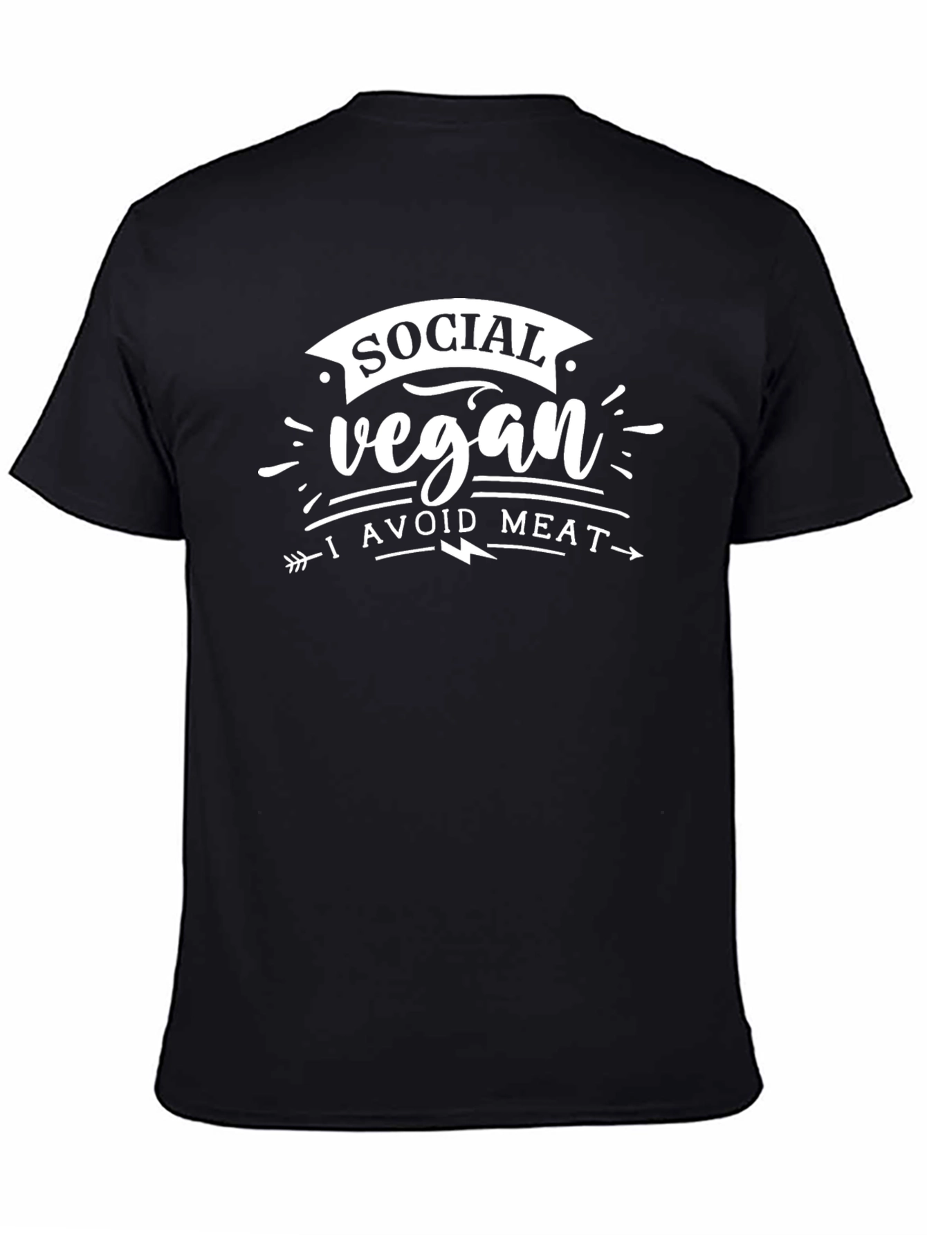 Social Vegan T-Shirt - Avoid Meat Funny Graphic Tee