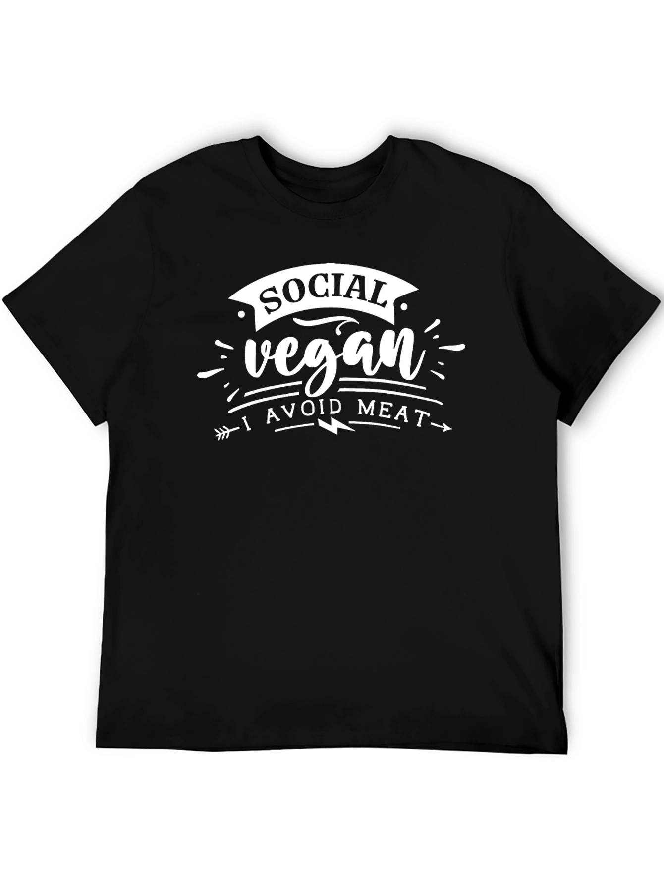 Social Vegan T-Shirt - Avoid Meat Funny Graphic Tee