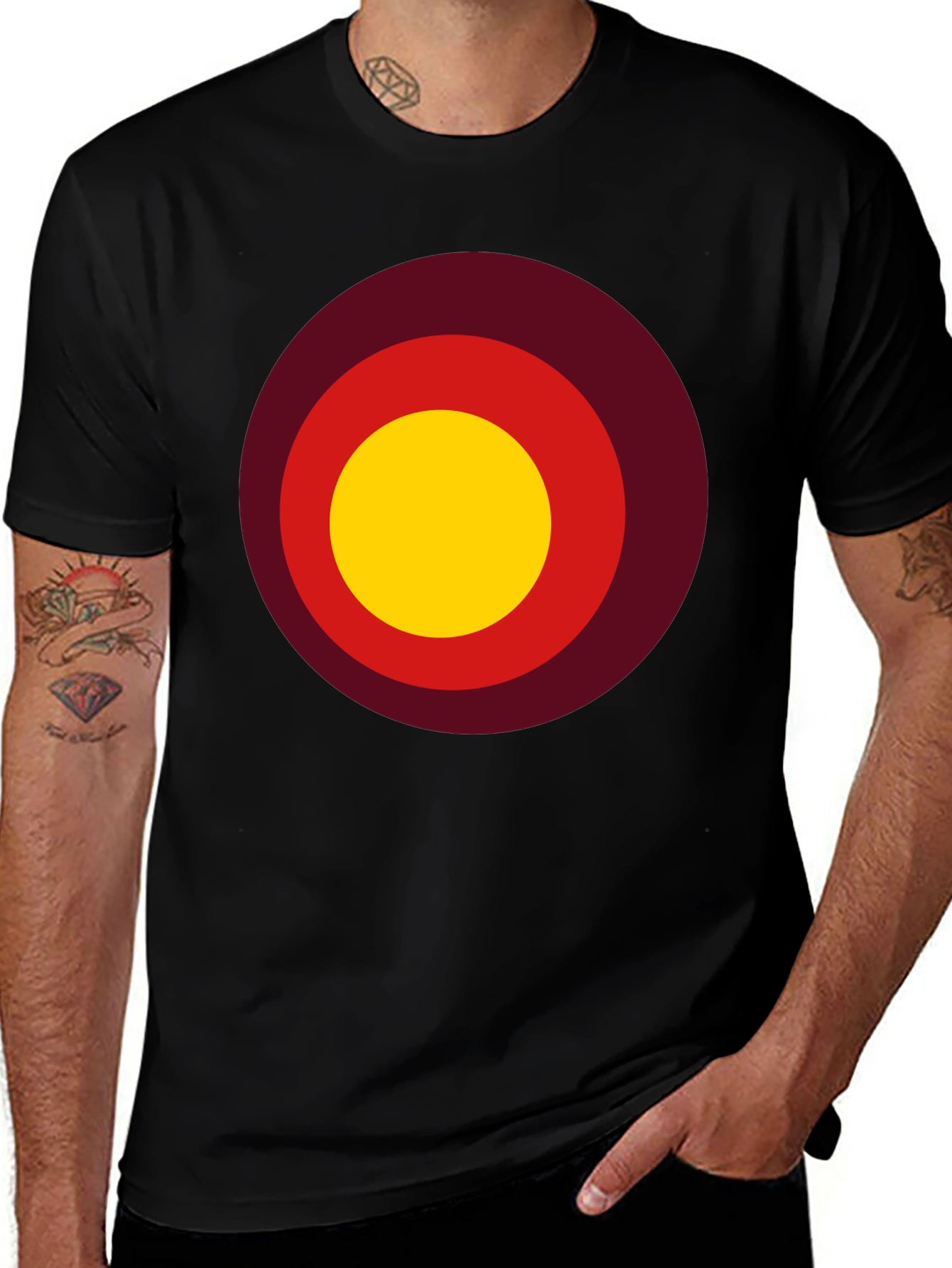 Retro Target Tee - Mens Black Graphic T-Shirt