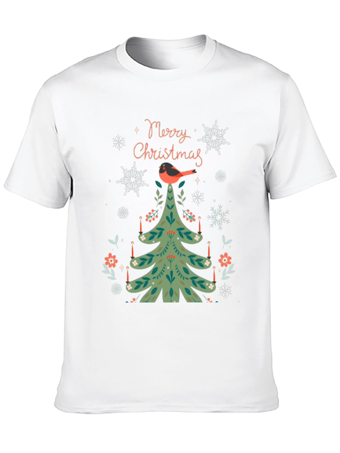 Festive Christmas Tree Bird T-Shirt